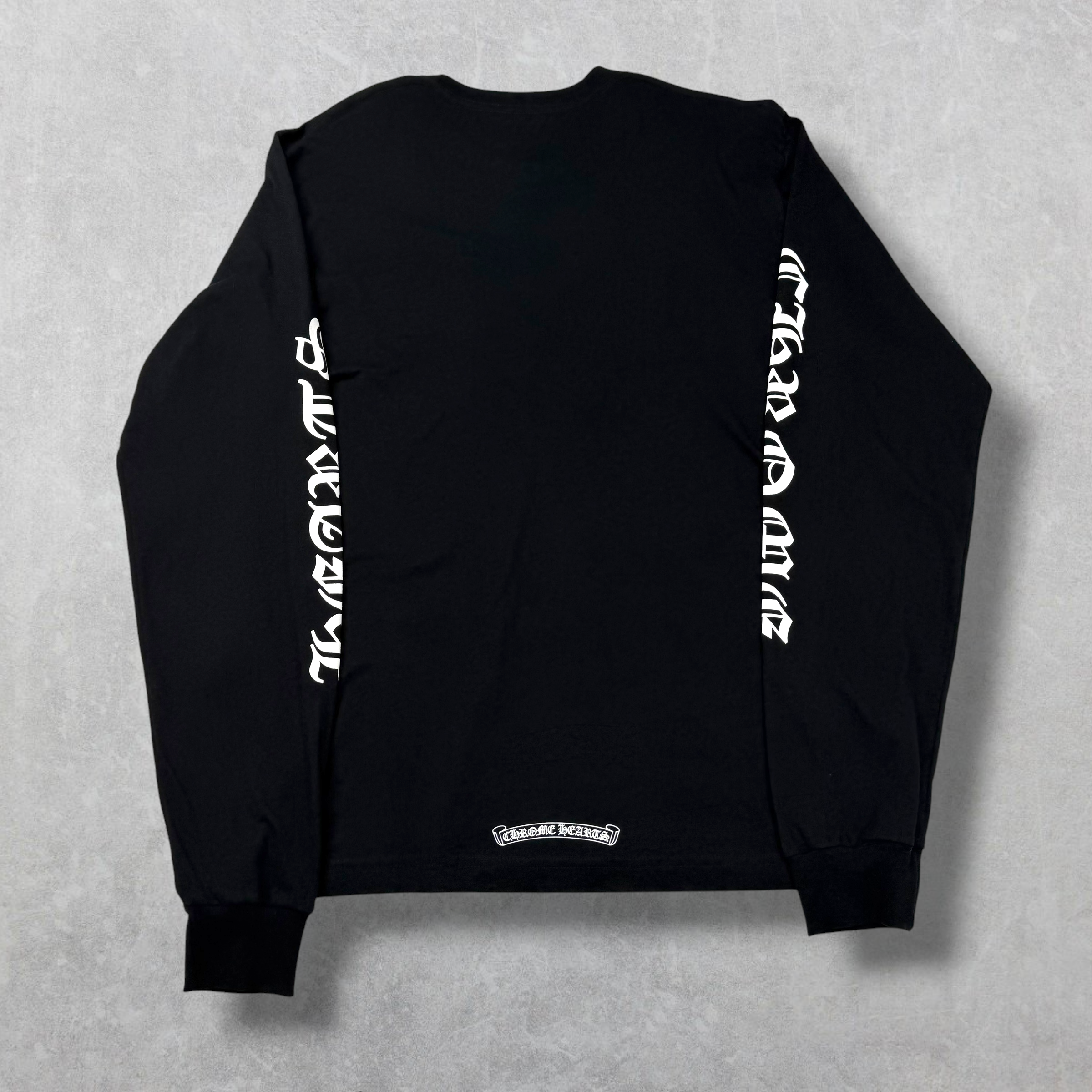 Chrome Hearts White Neck Logo L/S Tee Black L