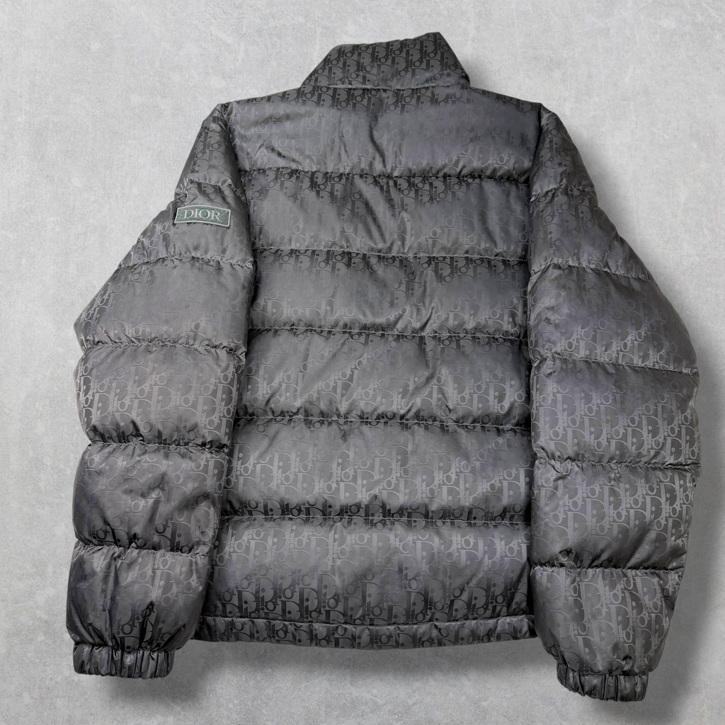 Dior Oblique Puffer Down Jacket Gray/Black 52 (L)