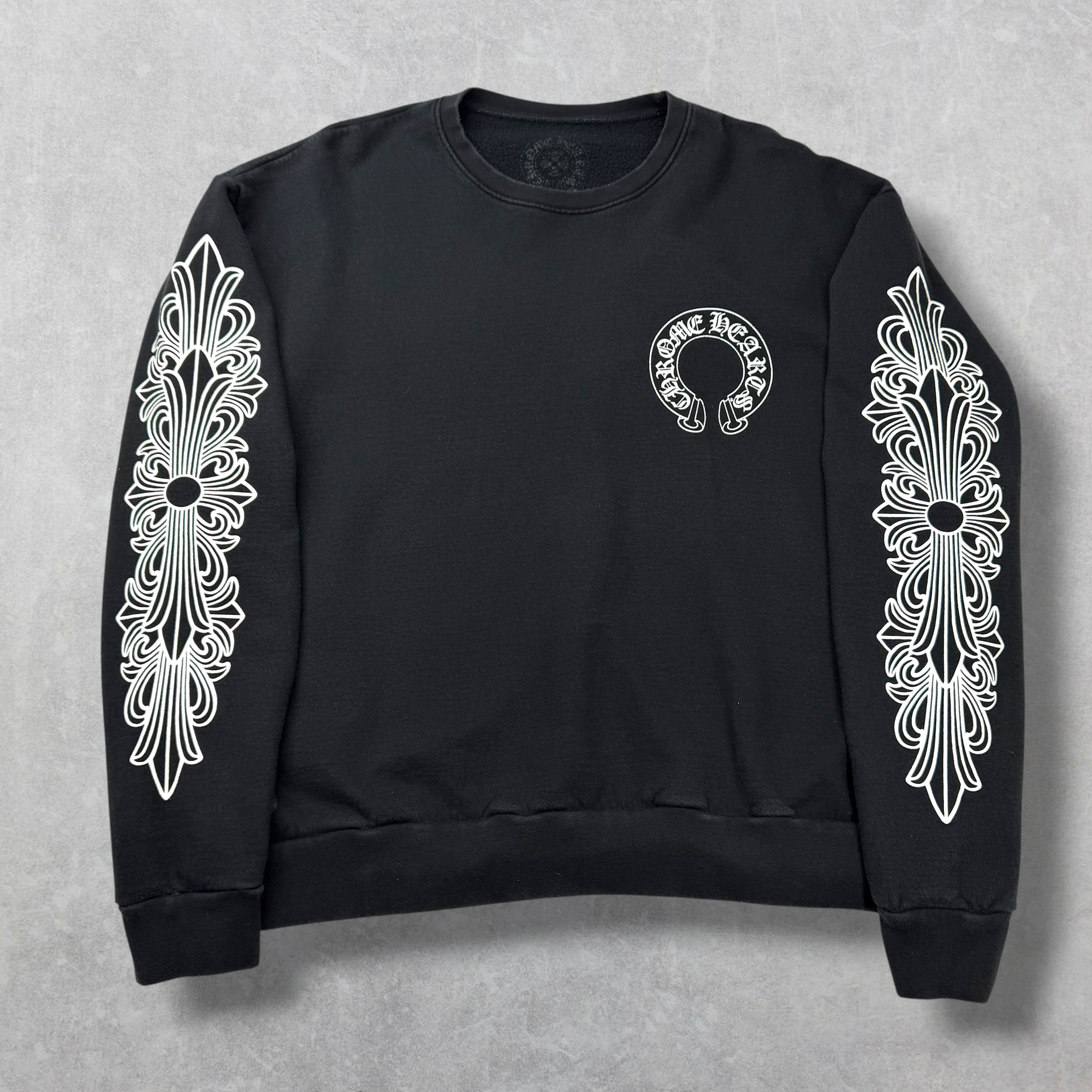 Chrome Hearts Horseshoe Floral Crewneck Black M