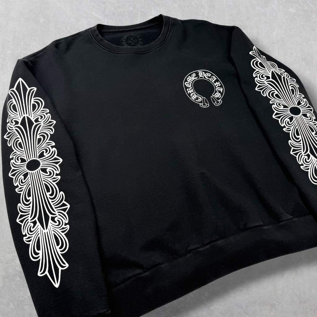 Chrome Hearts Horseshoe Floral Crewneck Black M