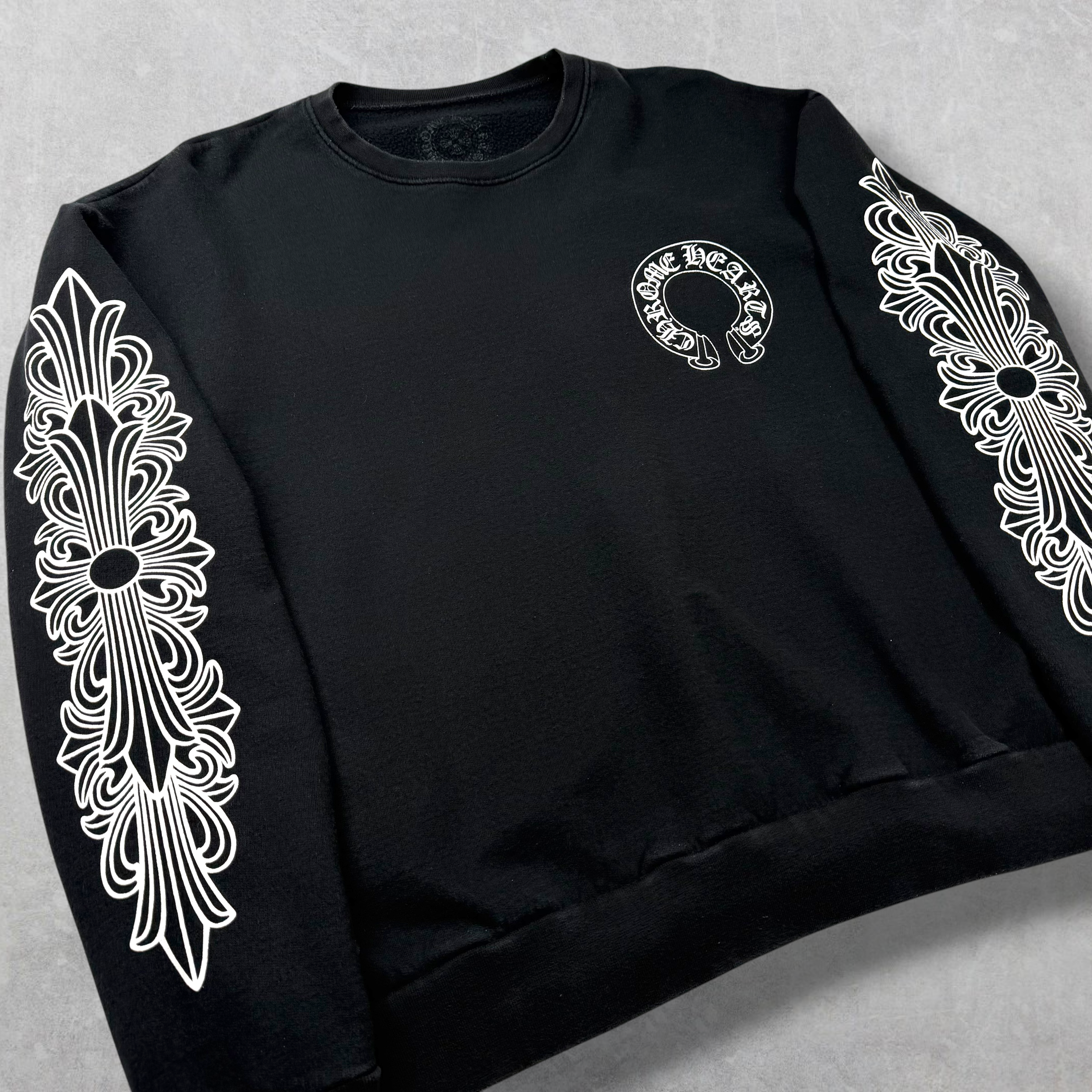 Chrome Hearts Horseshoe Floral Crewneck Black M