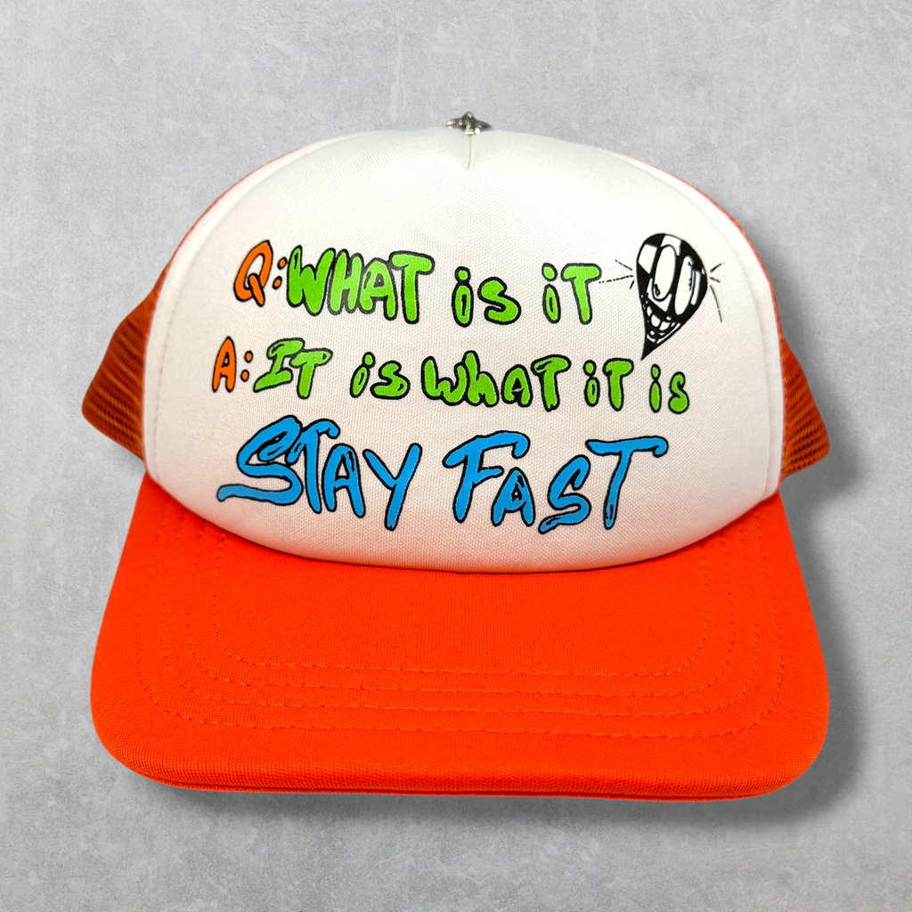 Chrome Hearts Matty Boy Sex Records Orange Trucker Hat