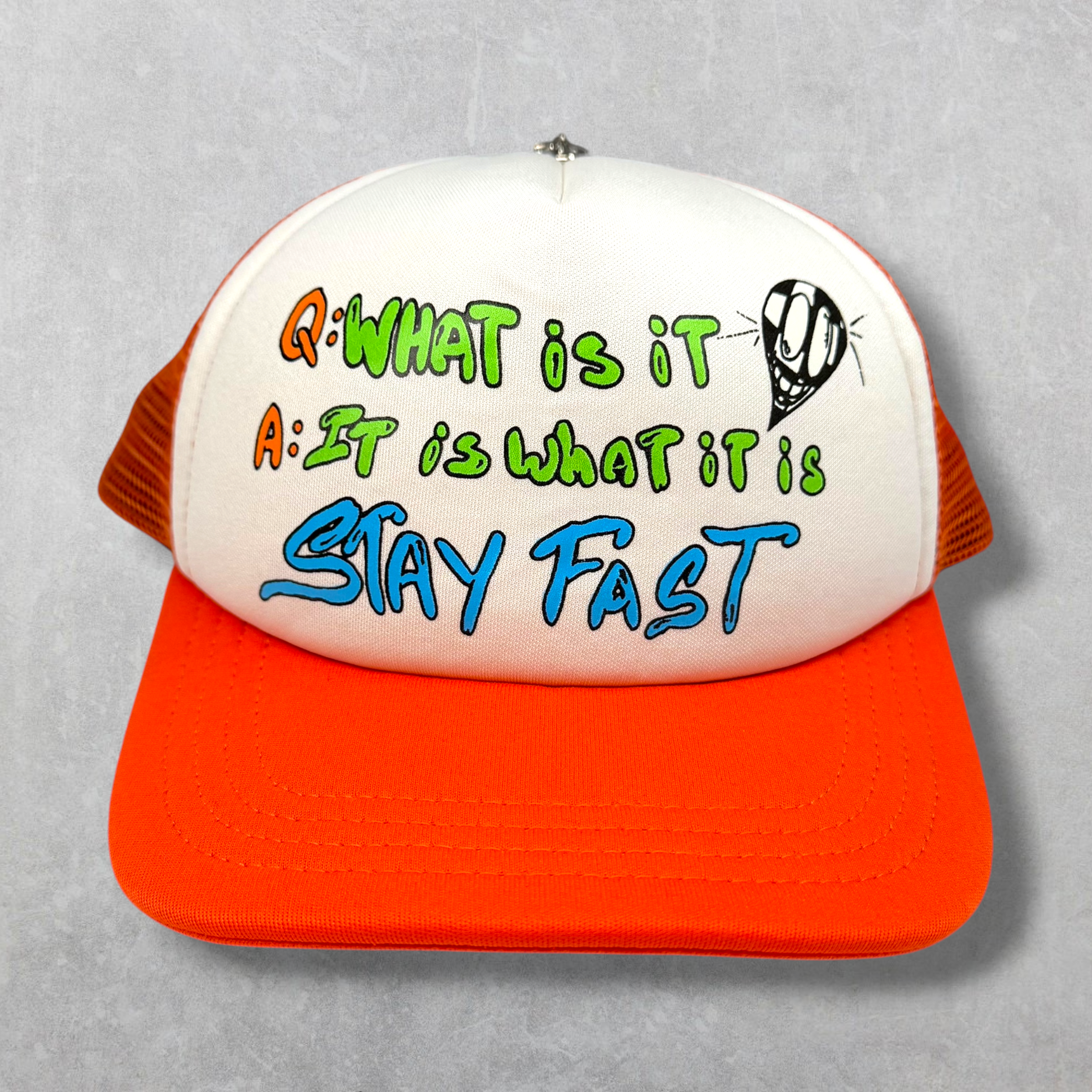 Chrome Hearts Matty Boy Sex Records Orange Trucker Hat