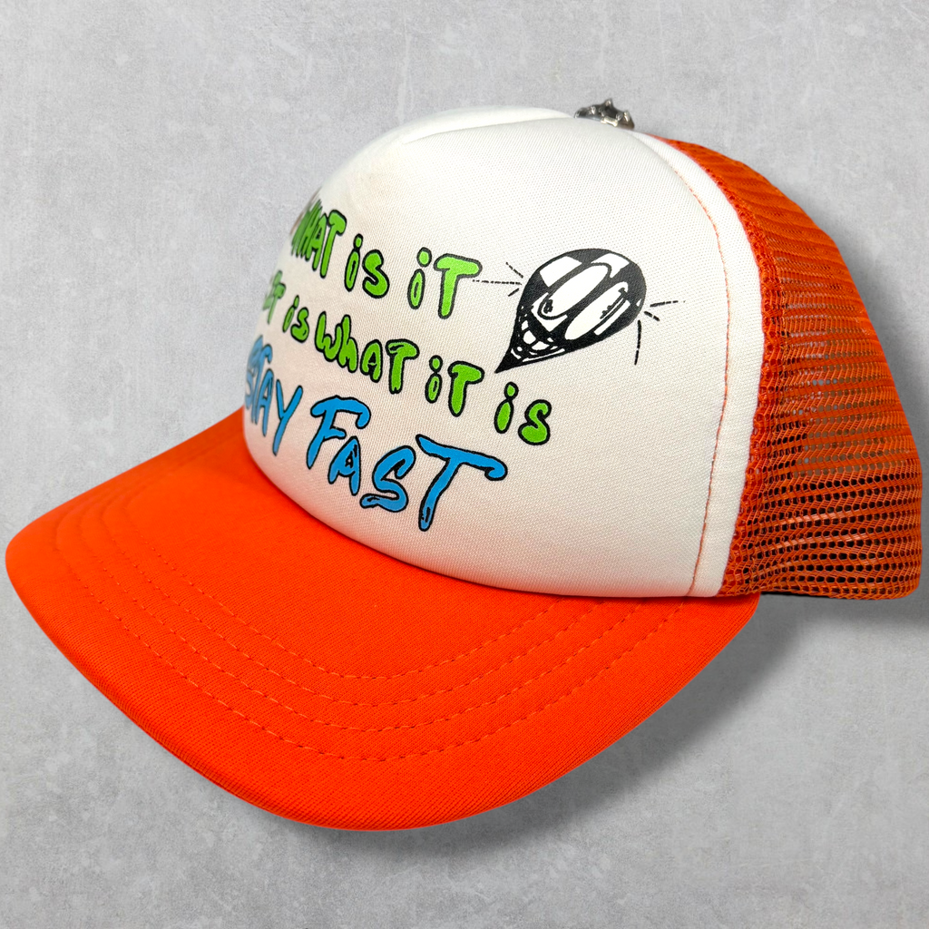 Chrome Hearts Matty Boy Sex Records Orange Trucker Hat