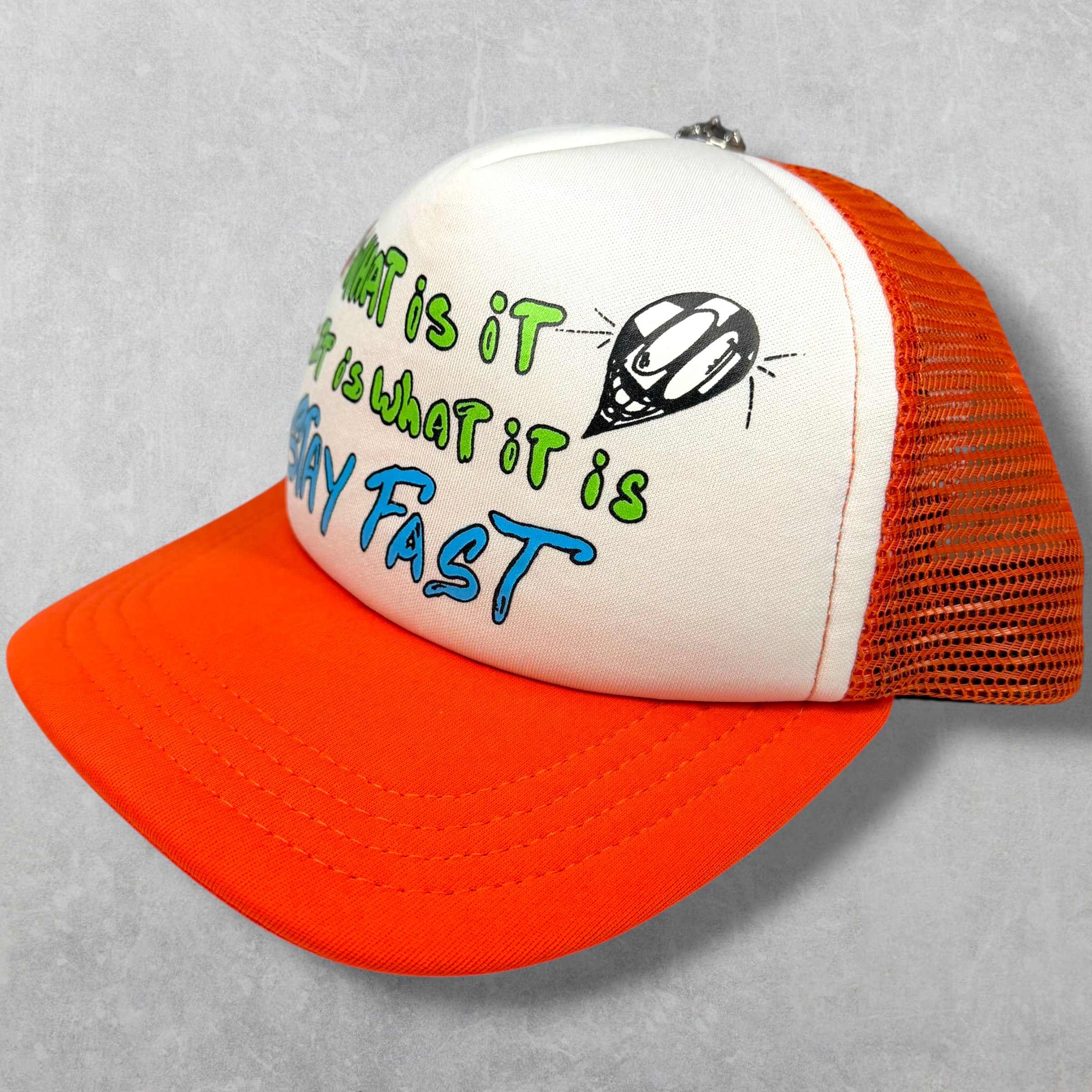 Chrome Hearts Matty Boy Sex Records Orange Trucker Hat