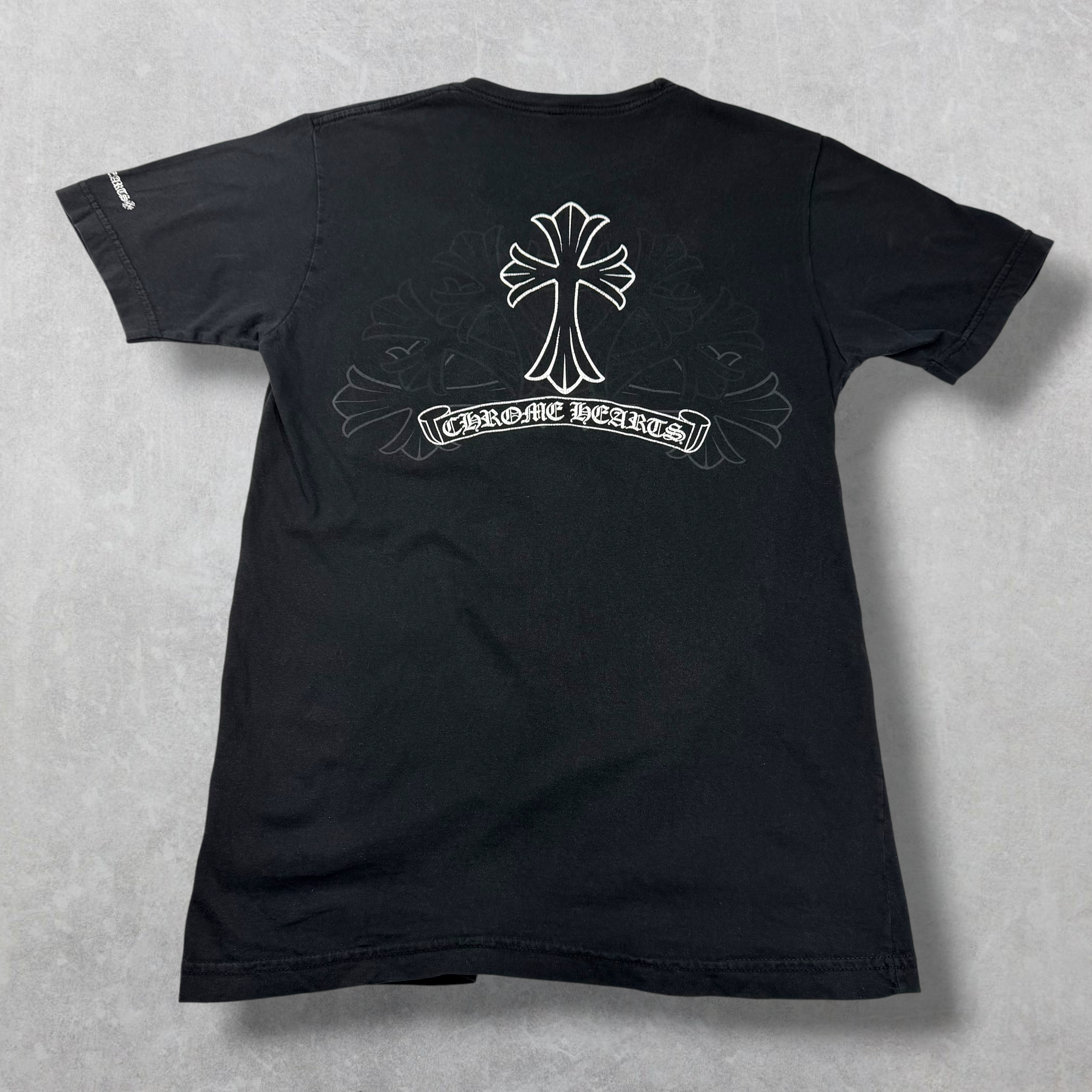 Chrome Hearts Cemetery Cross Scroll Logo Tee S
