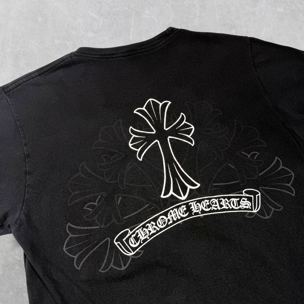 Chrome Hearts Cemetery Cross Scroll Logo Tee S