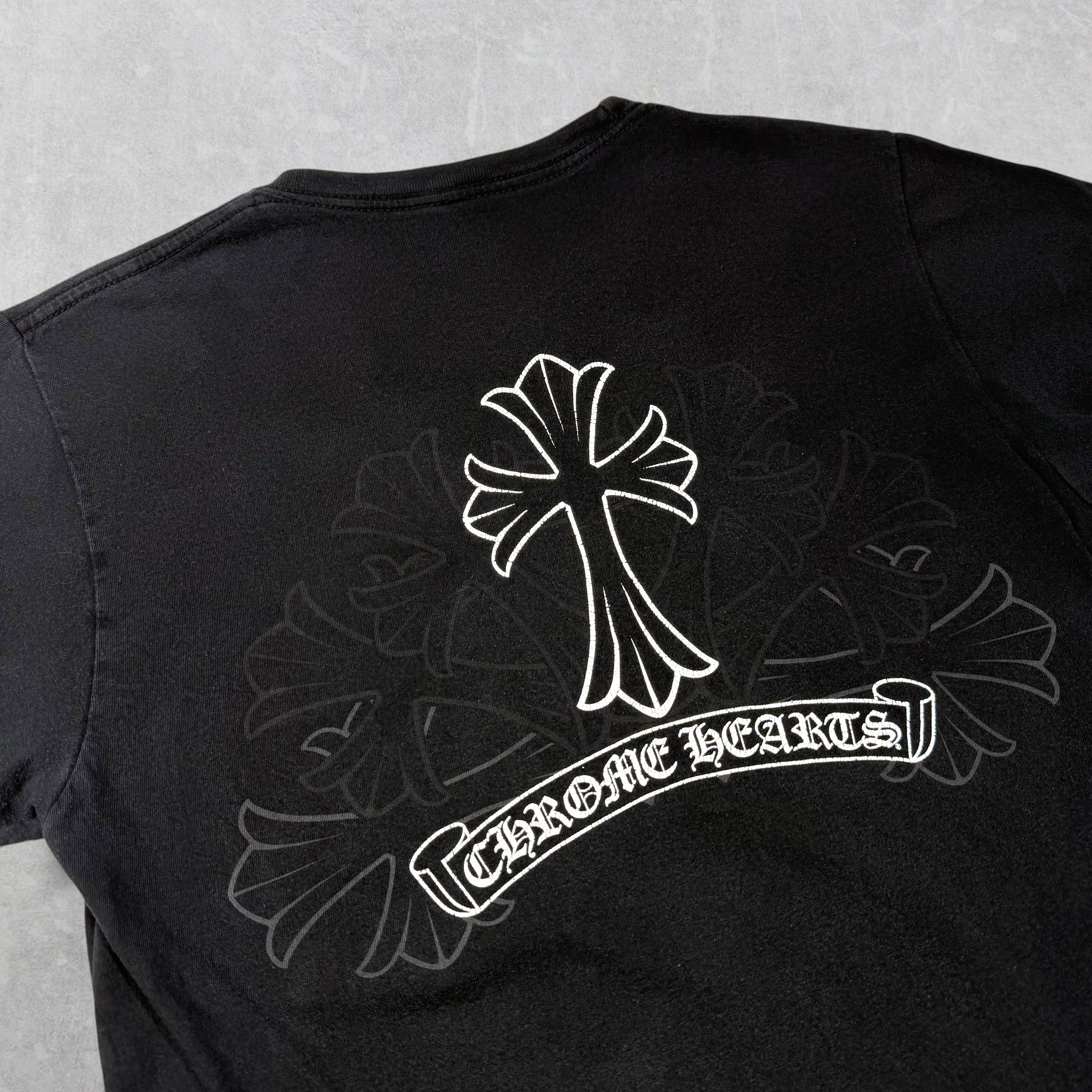 Chrome Hearts Cemetery Cross Scroll Logo Tee S