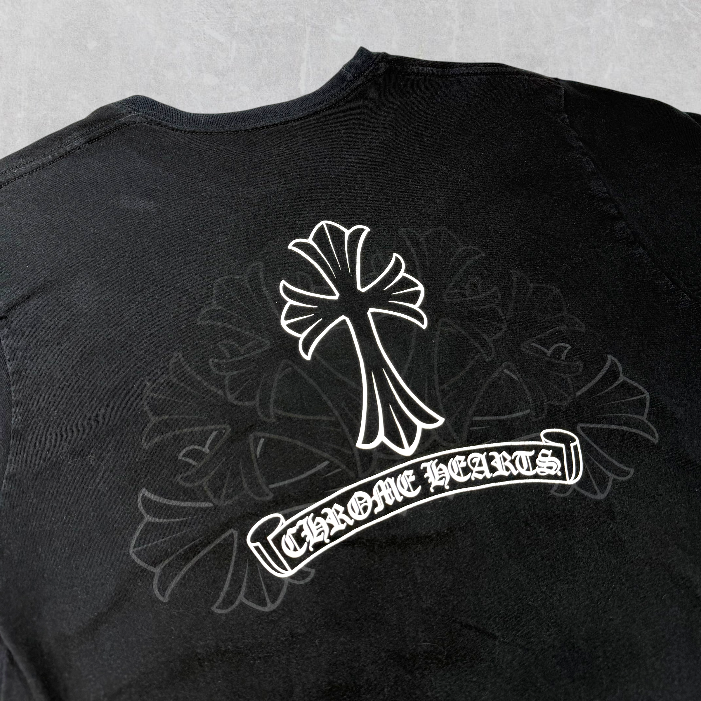 Chrome Hearts Cemetery Cross Scroll Logo Tee L