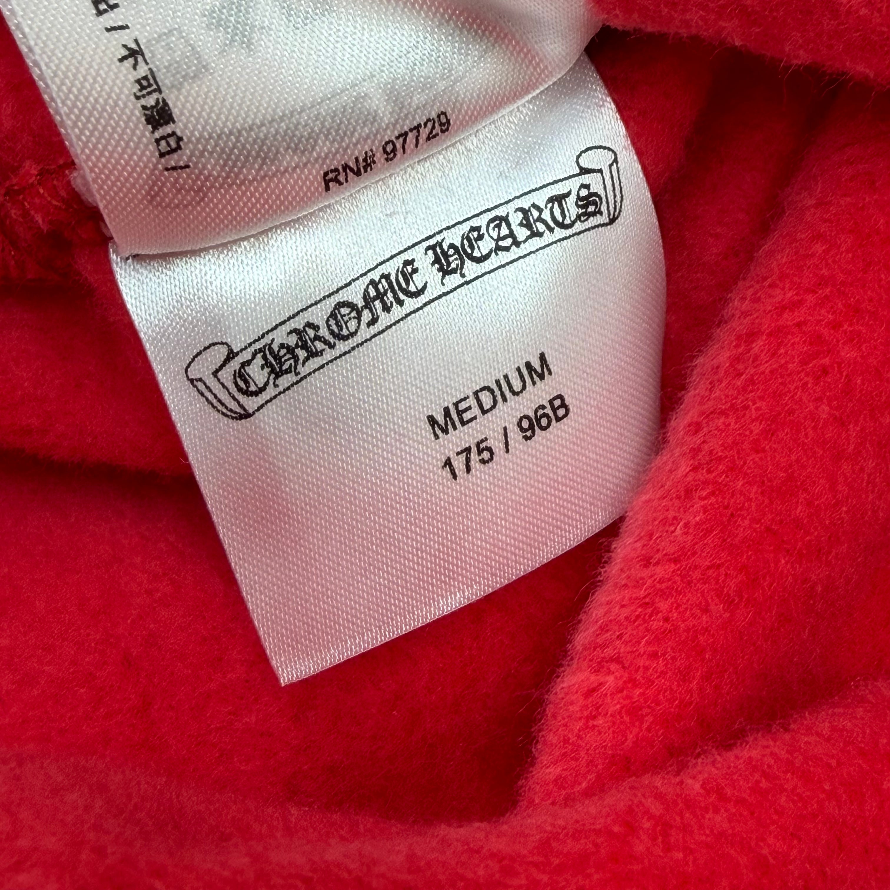 Chrome Hearts Red Scroll Logo Hoodie M