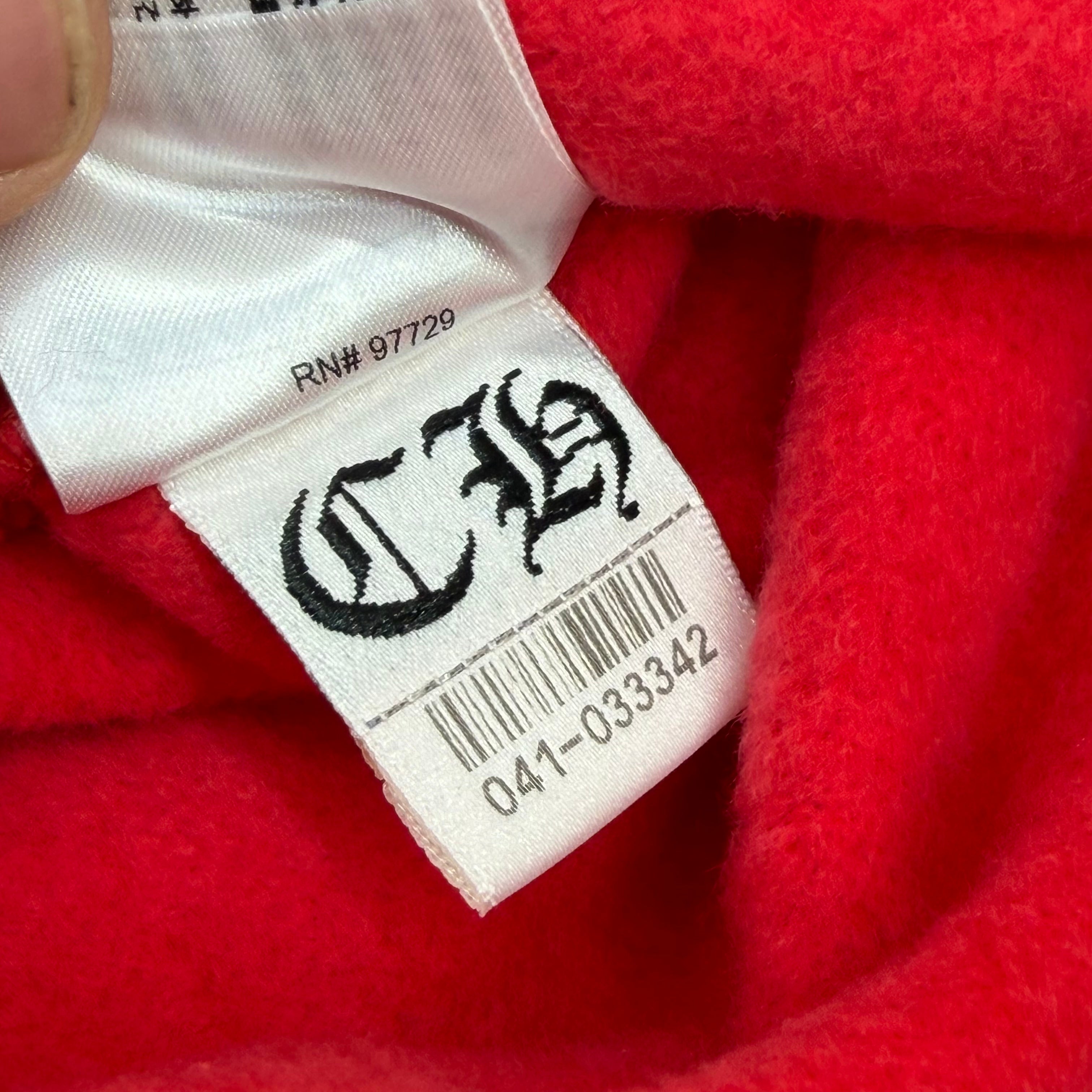Chrome Hearts Red Scroll Logo Hoodie M