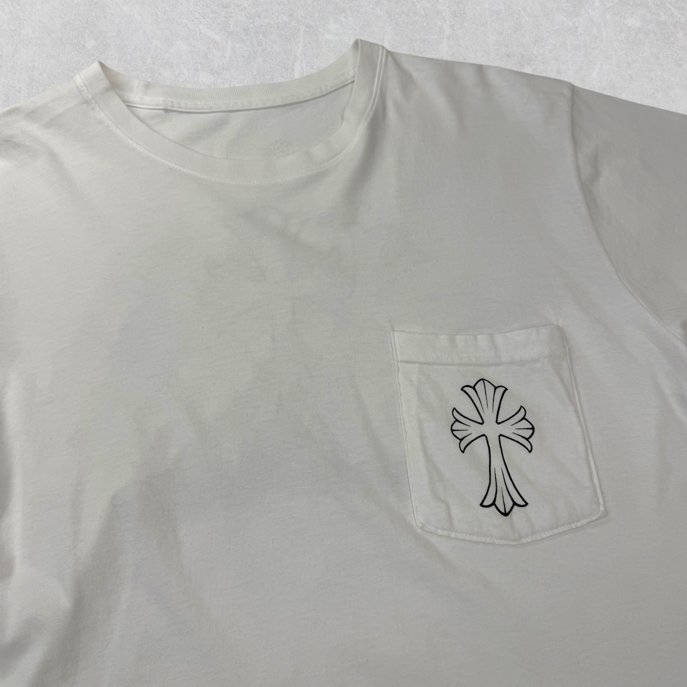 Chrome Hearts Cemetery Cross Scroll Logo Tee White M