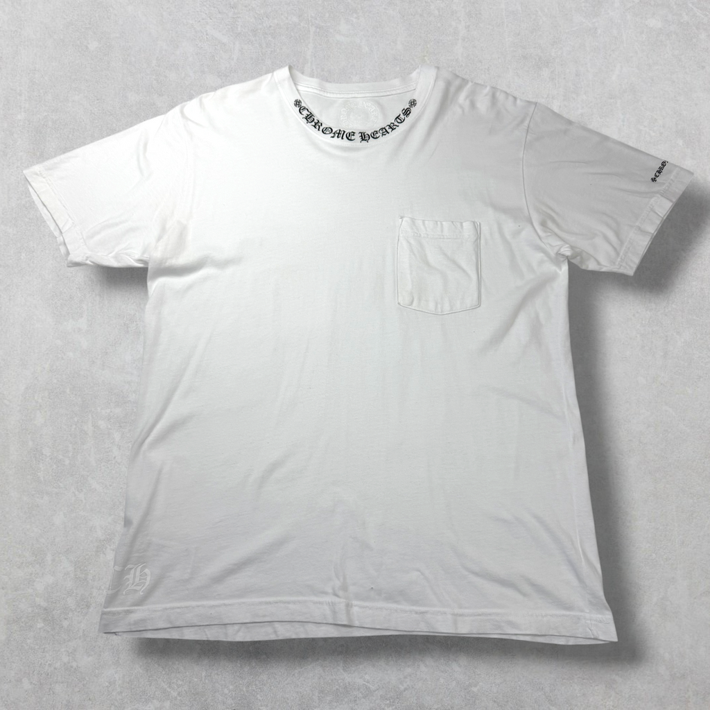 Chrome Hearts Neck Logo Tee White L