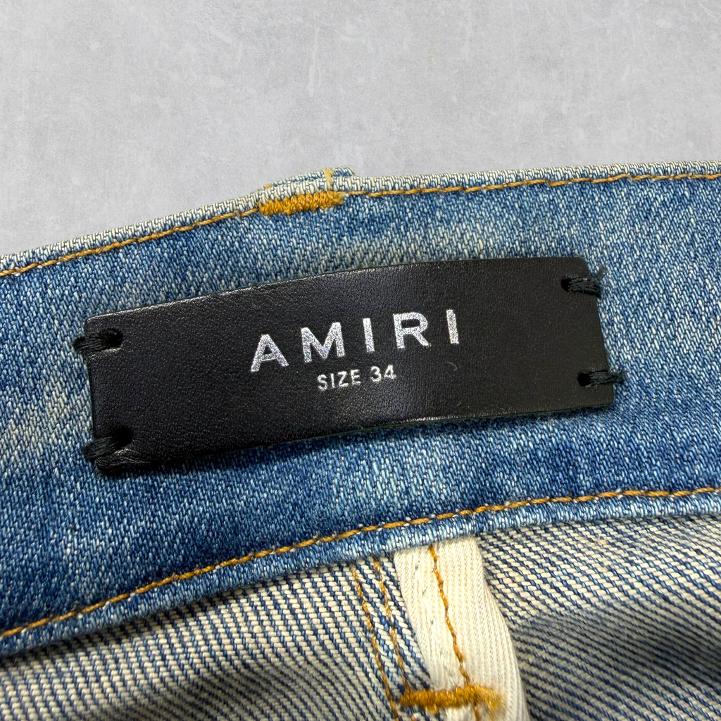Amiri x Chemist Black Leather Star Jeans 34