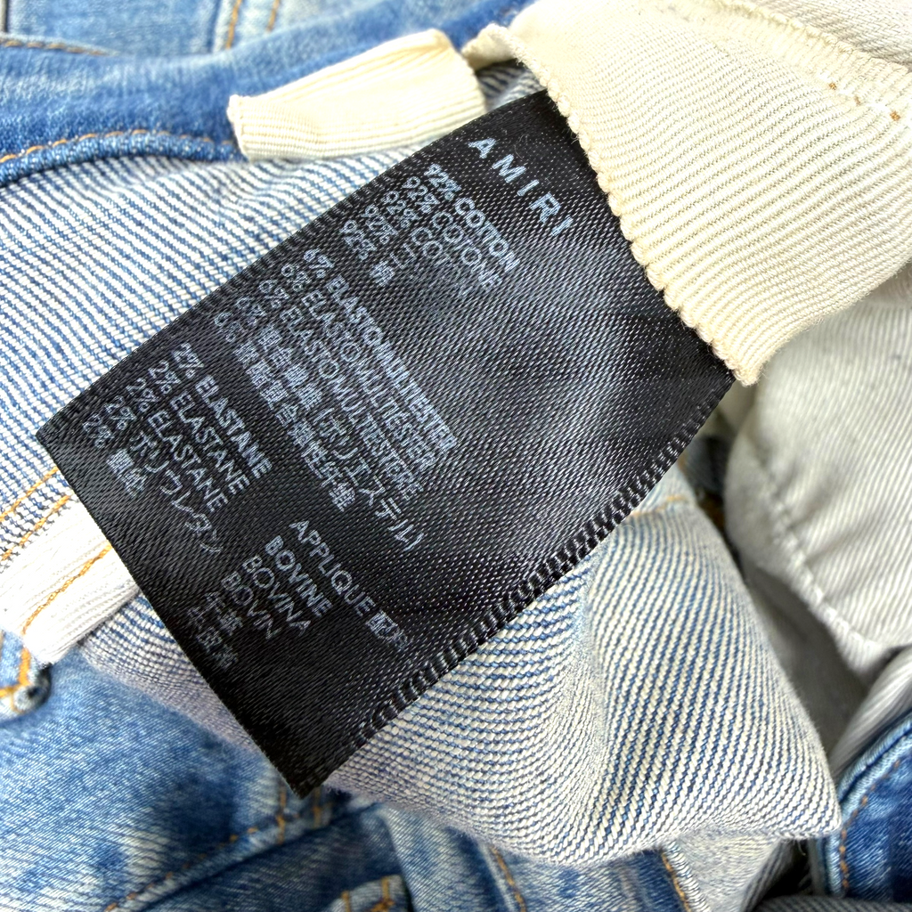 Amiri x Chemist Black Leather Star Jeans 34