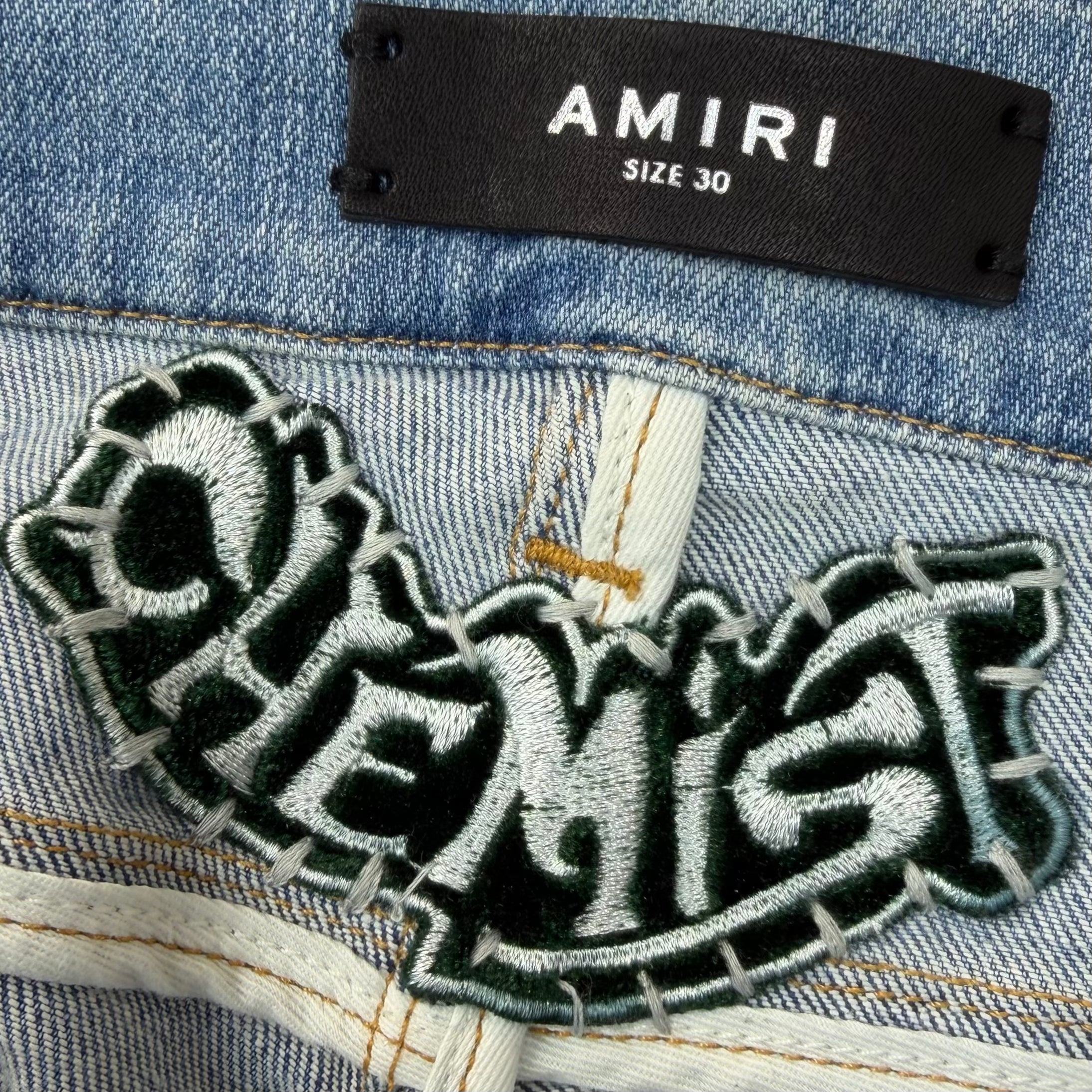 Amiri x Chemist Green Star Patch Jeans 30
