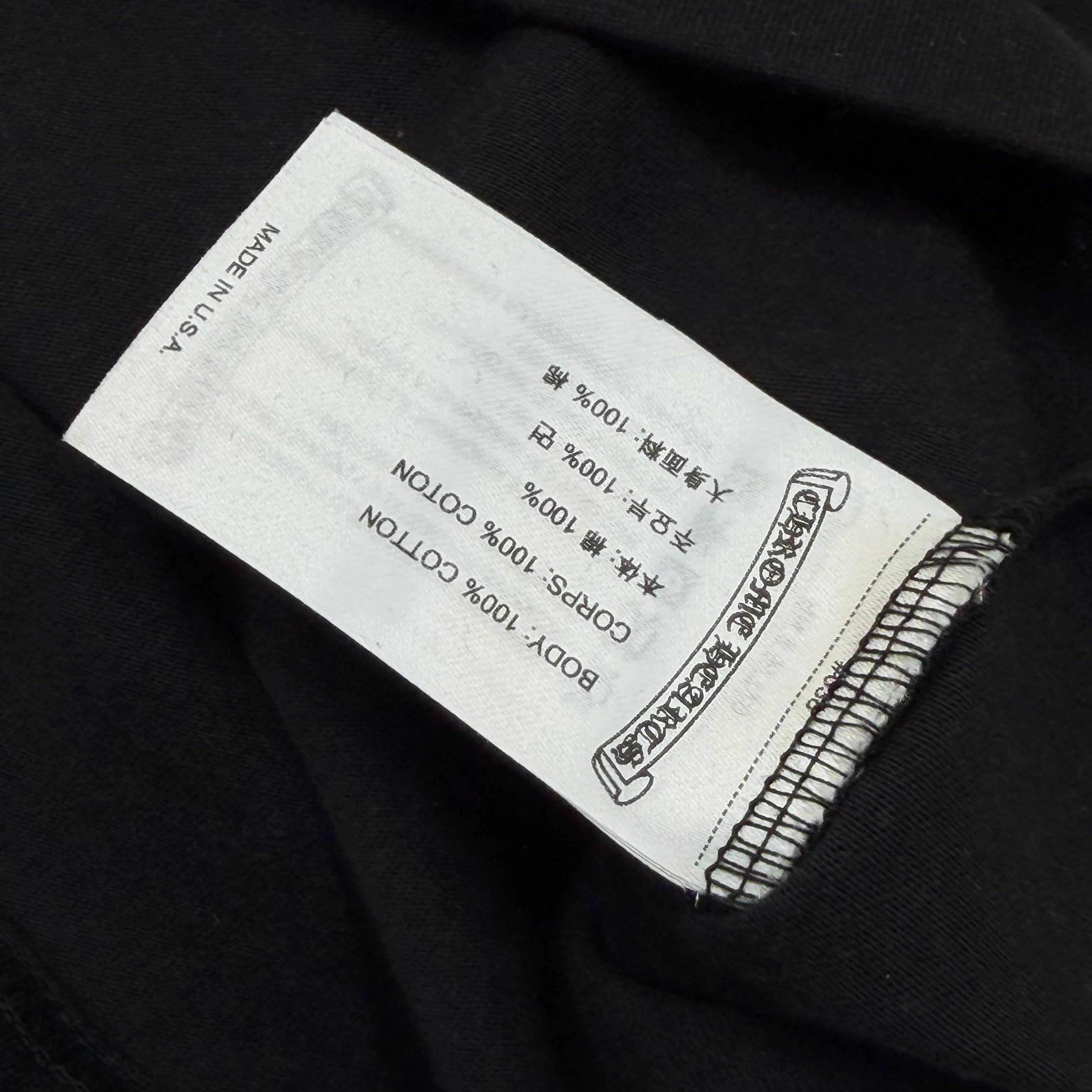 Chrome Hearts White Neck Logo L/S Tee Black M