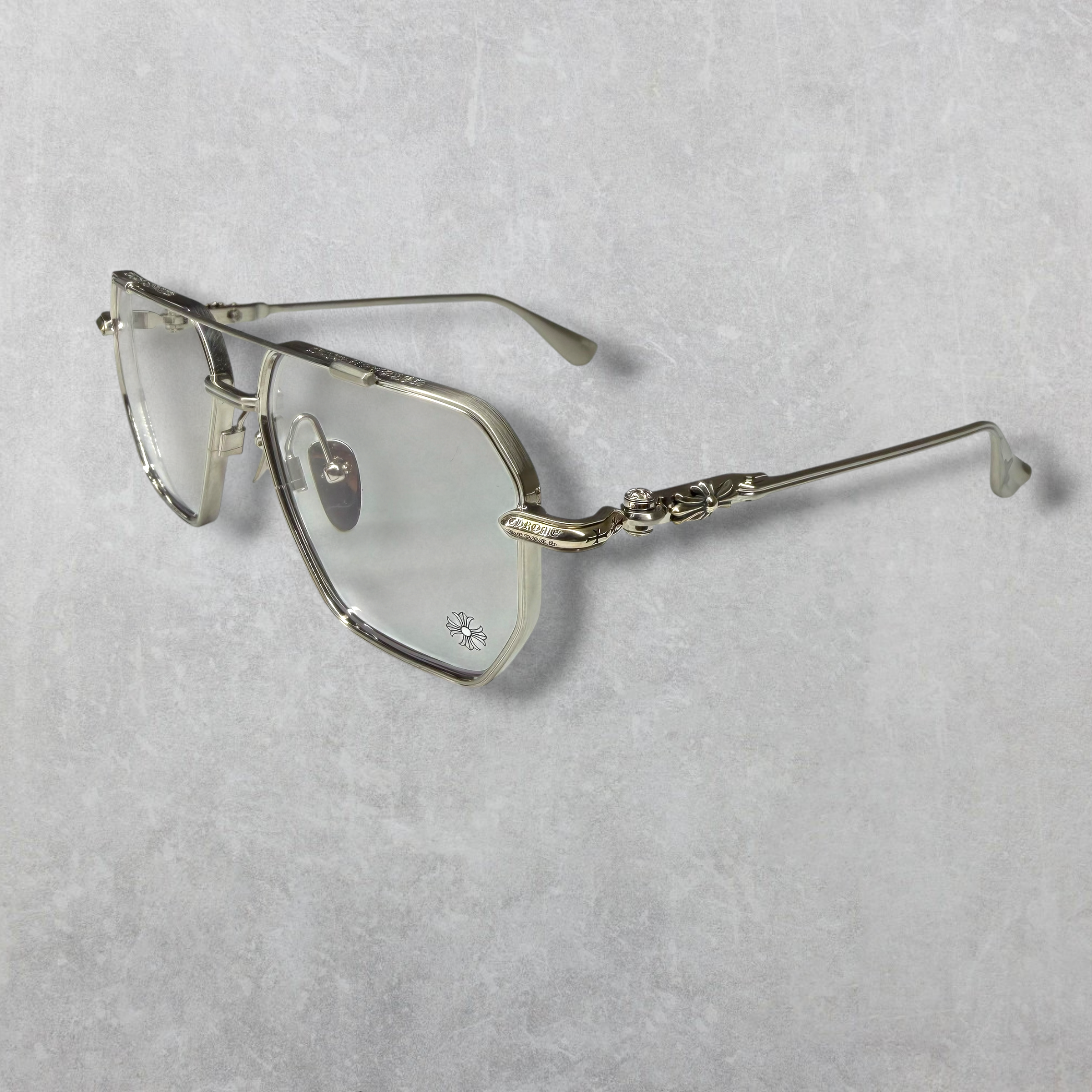 Chorme Hearts Phunk Brushed Silver Glasses