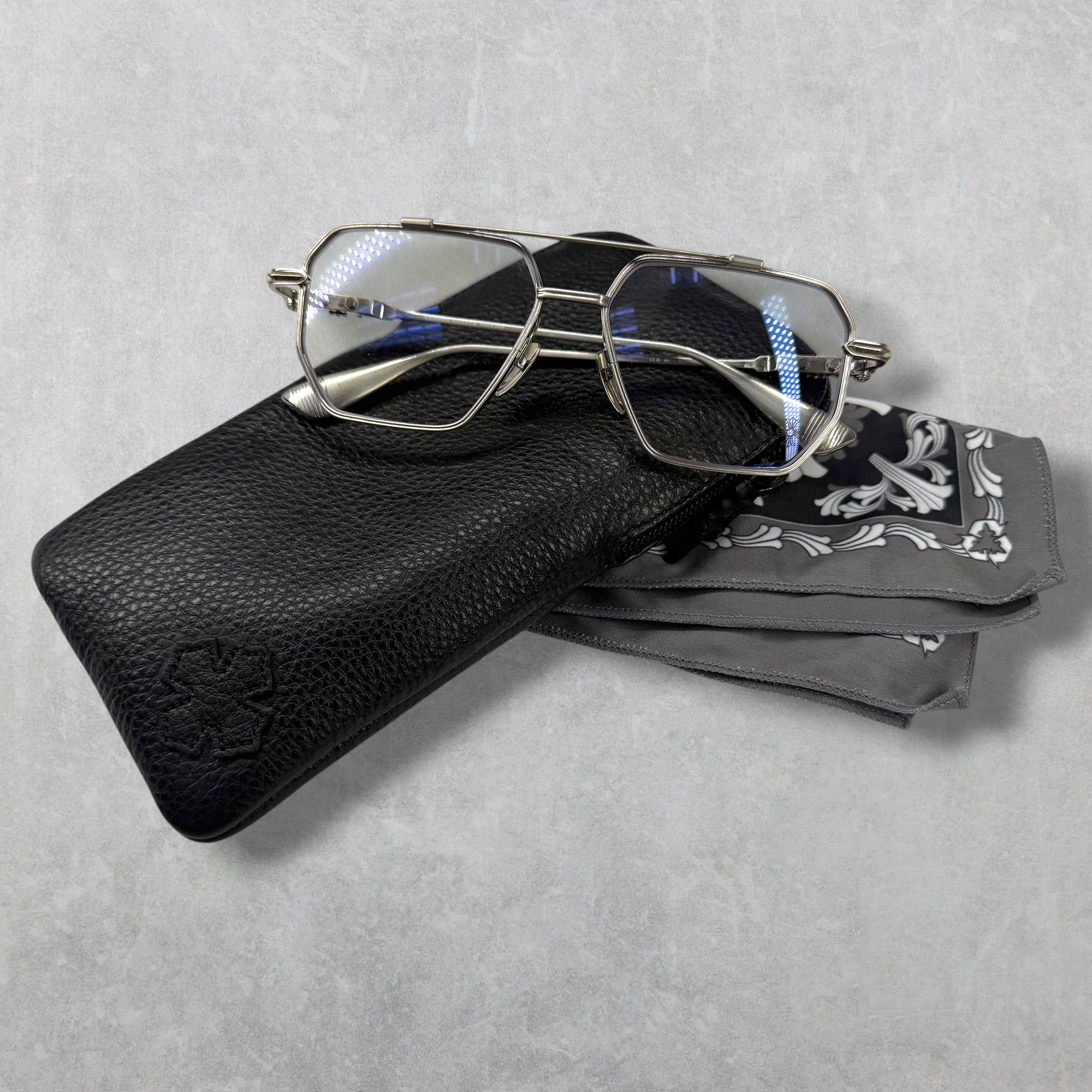 Chorme Hearts Phunk Brushed Silver Glasses