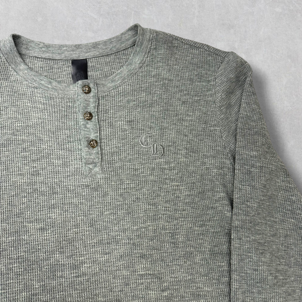 Chrome Hearts CH Embroidered Logo Henley L/S M