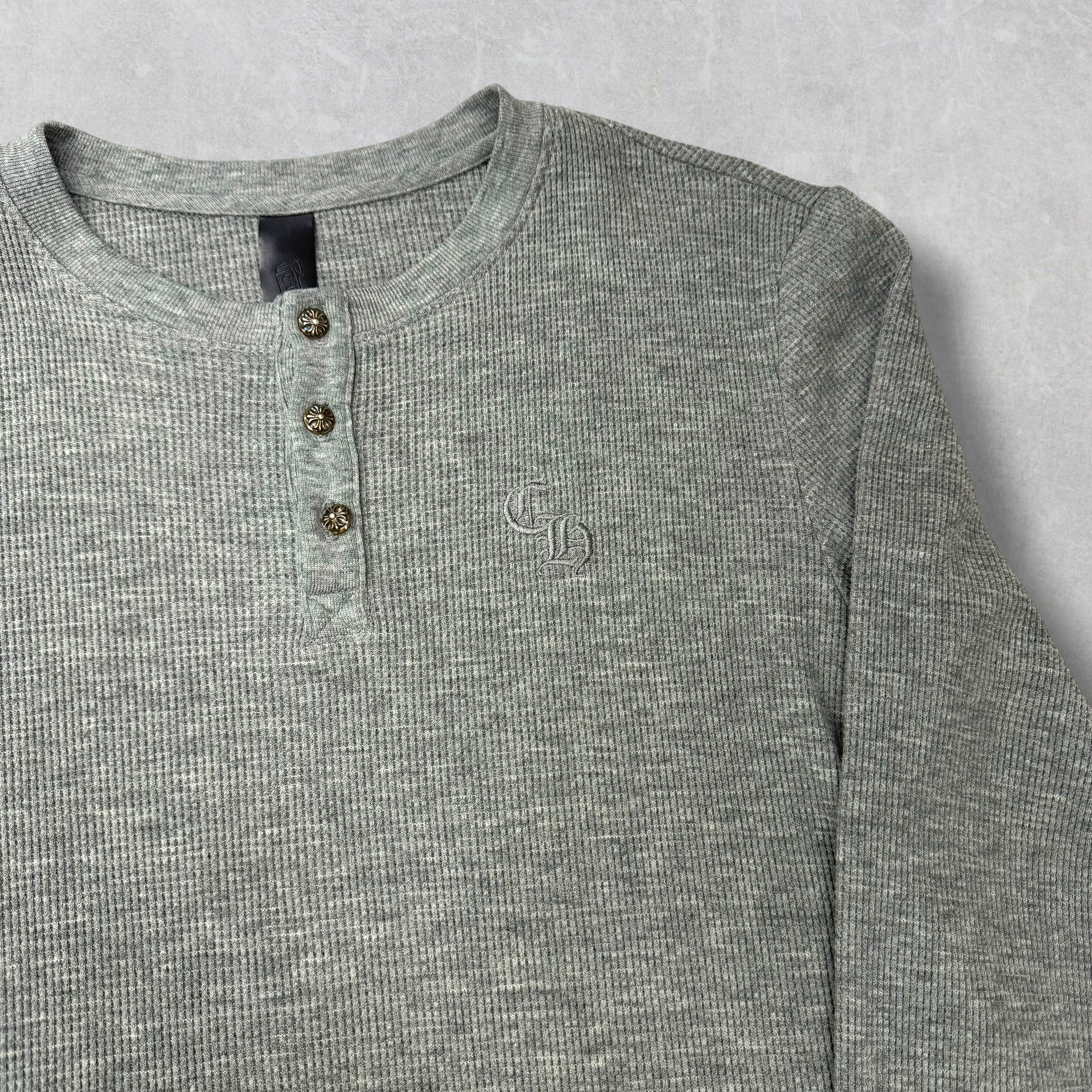 Chrome Hearts CH Embroidered Logo Henley L/S M