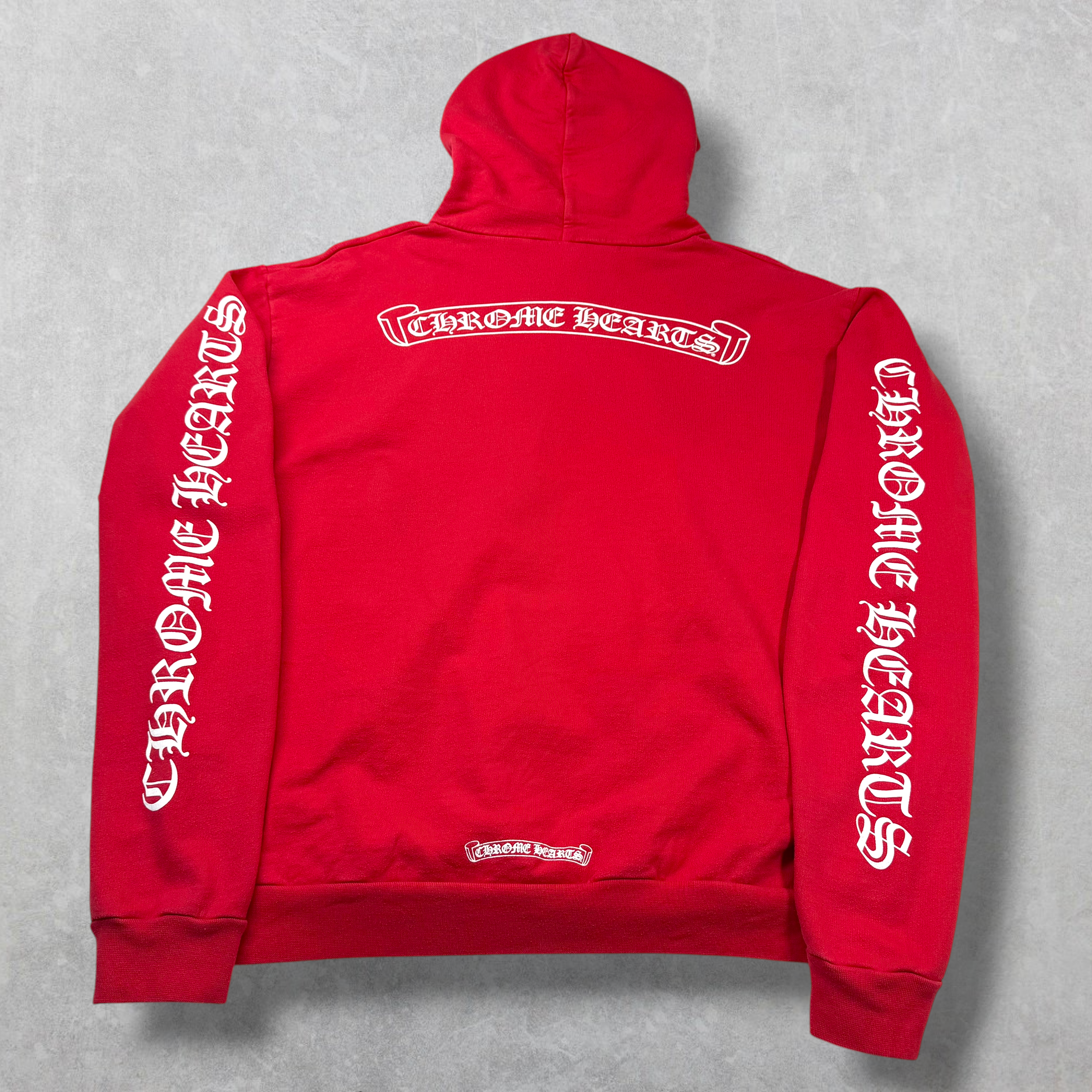 Chrome Hearts Red Scroll Logo Hoodie M