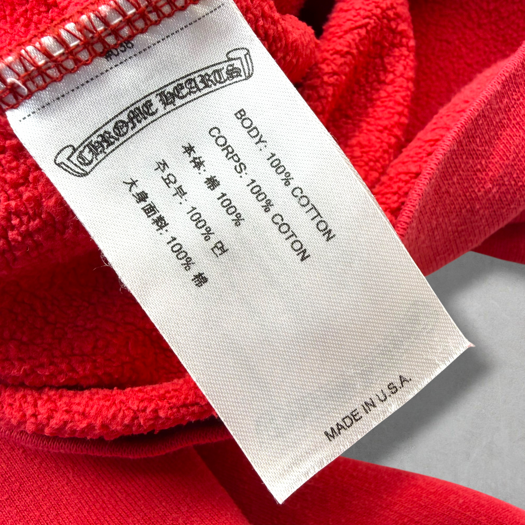Chrome Hearts Red Scroll Logo Hoodie M