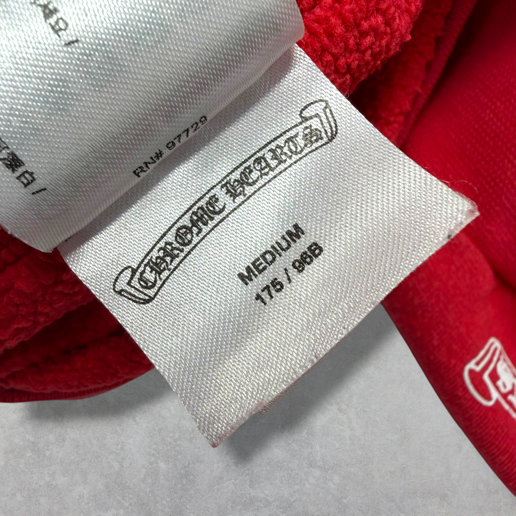 Chrome Hearts Red Scroll Logo Hoodie M