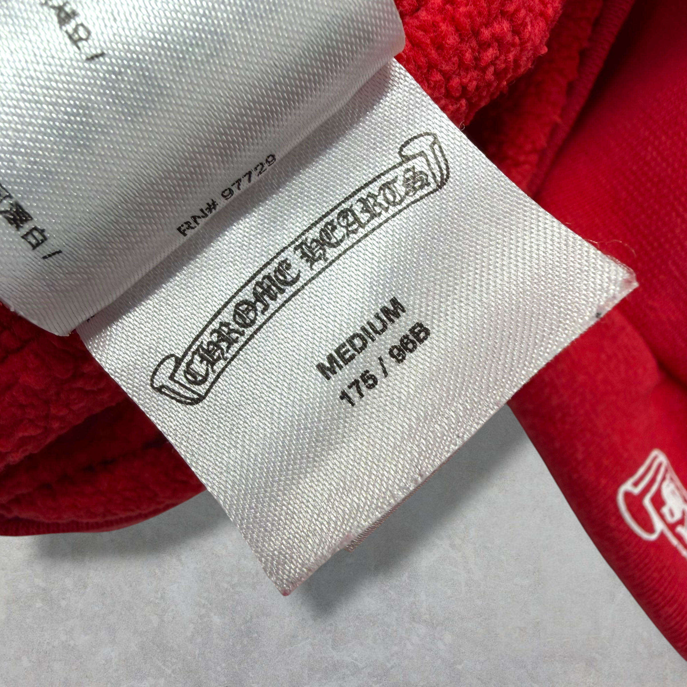 Chrome Hearts Red Scroll Logo Hoodie M