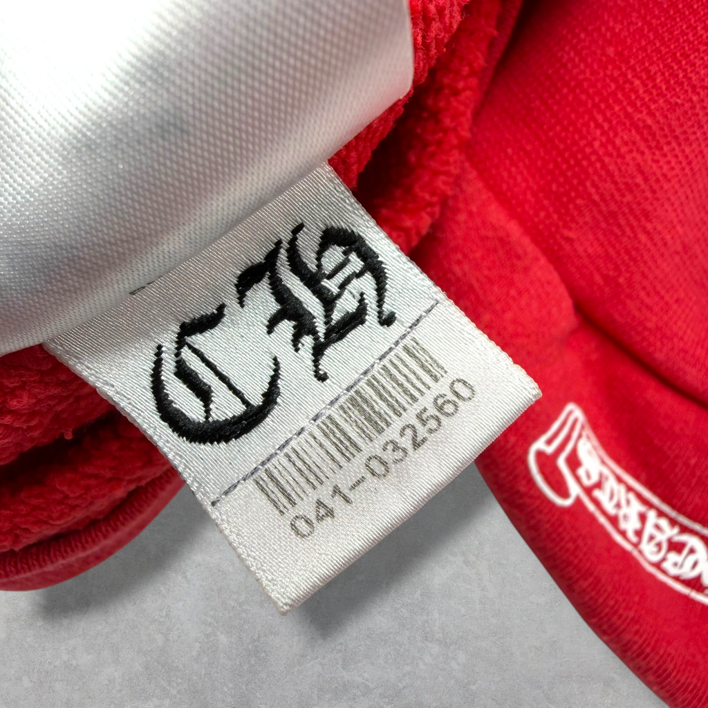 Chrome Hearts Red Scroll Logo Hoodie M
