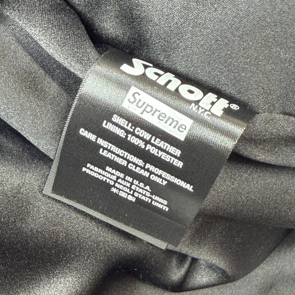 Supreme x Schott Leather Racer Silver XL