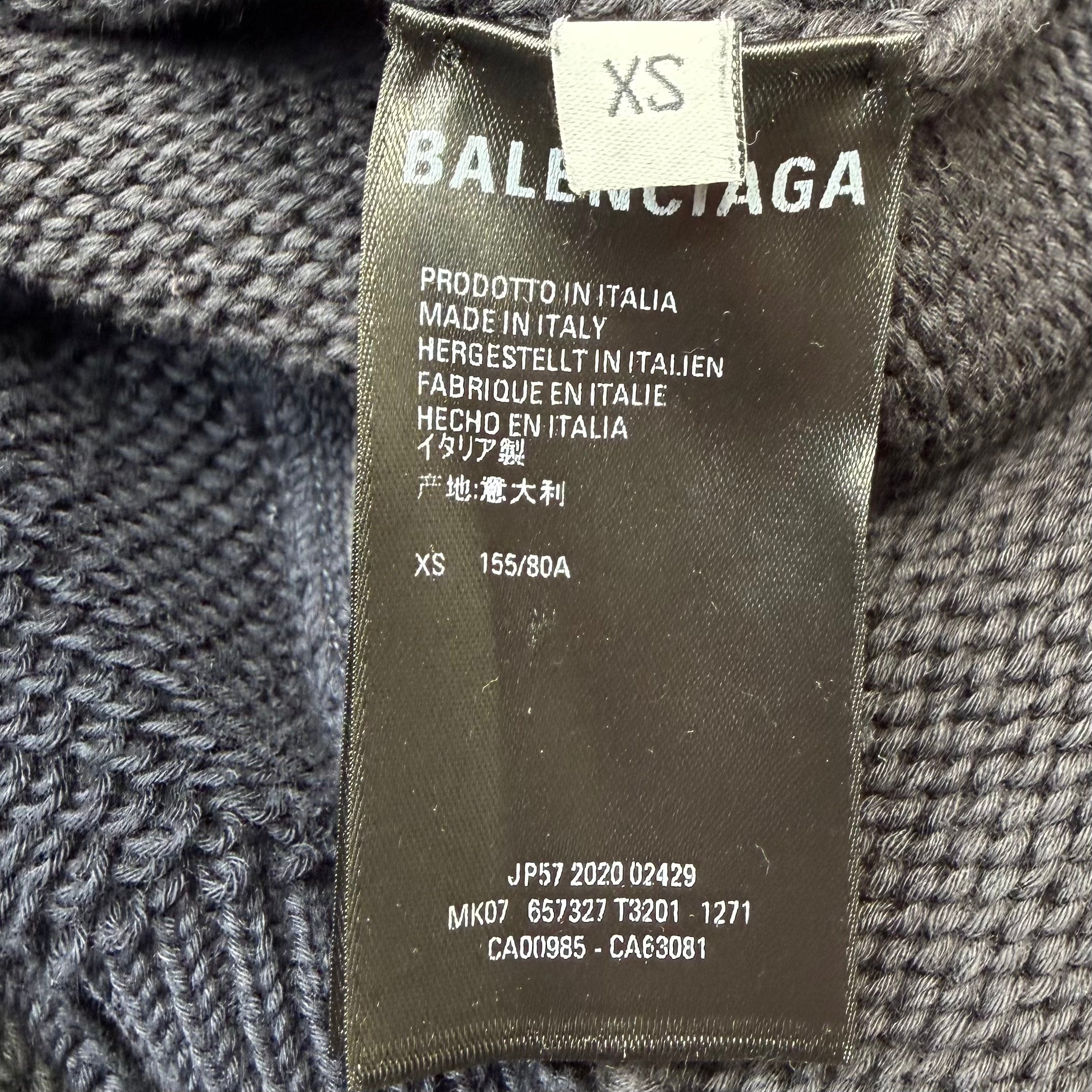 Balenciaga Sliced Damaged V-Neck Knit XS (XL)