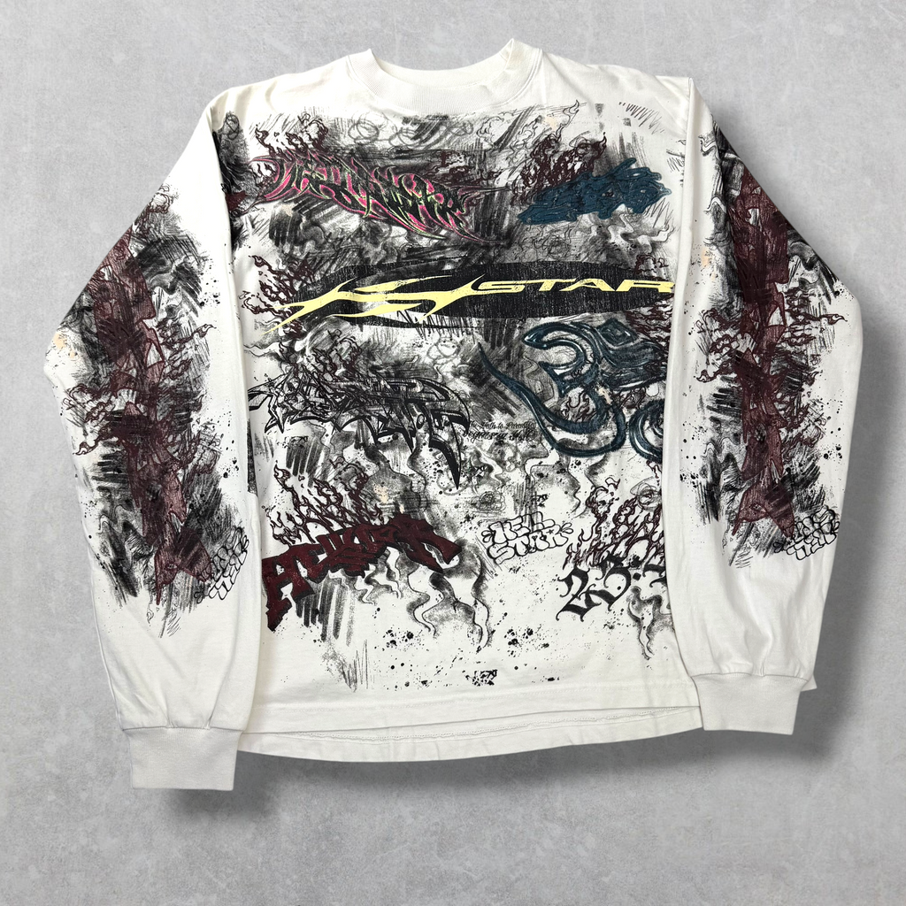 Hellstar Graffiti Long Sleeve Tee White M