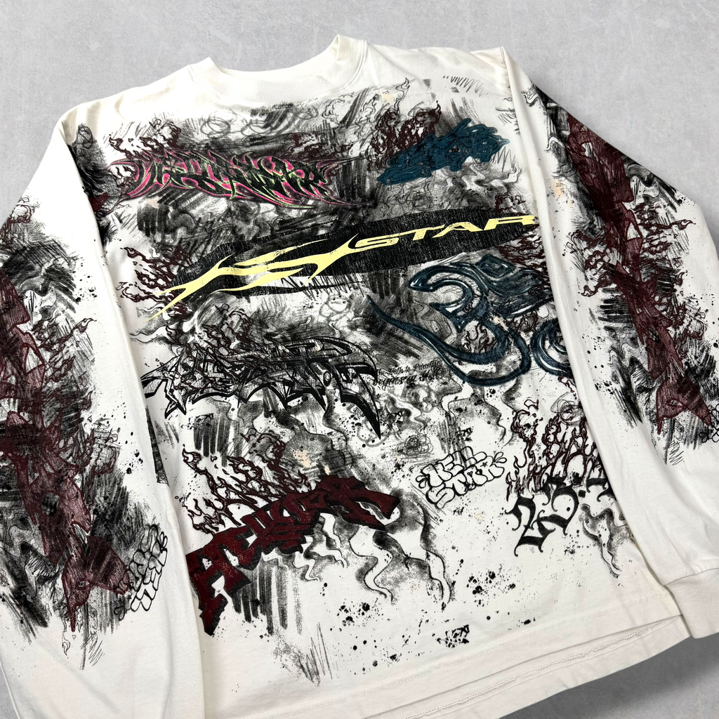 Hellstar Graffiti Long Sleeve Tee White M