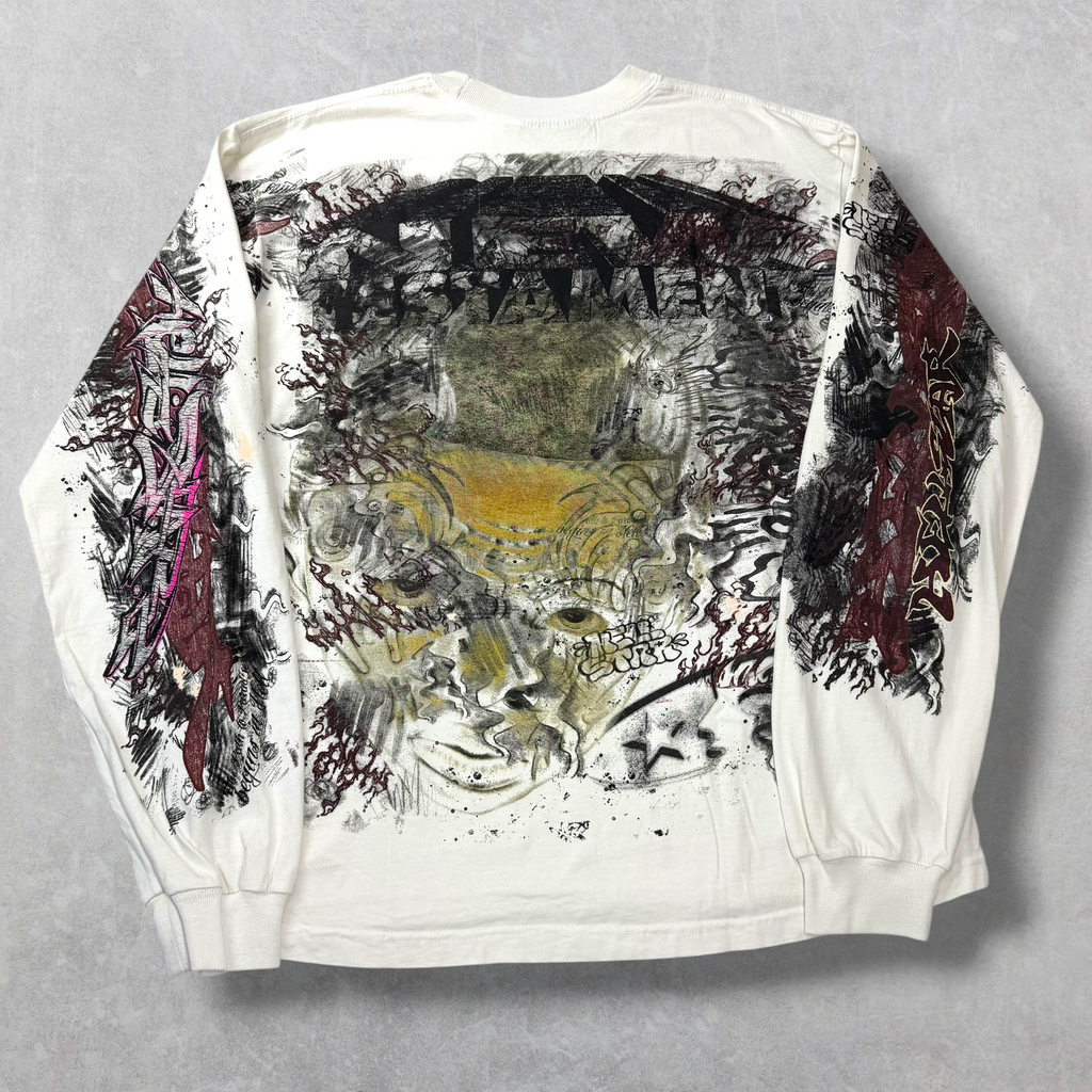 Hellstar Graffiti Long Sleeve Tee White M