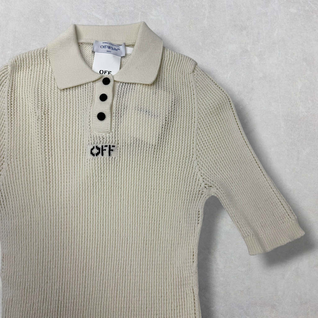 Off-White Off Net Short Sleeve Polo L