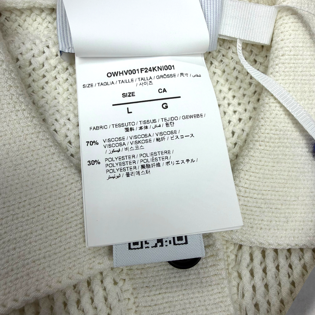 Off-White Off Net Short Sleeve Polo L