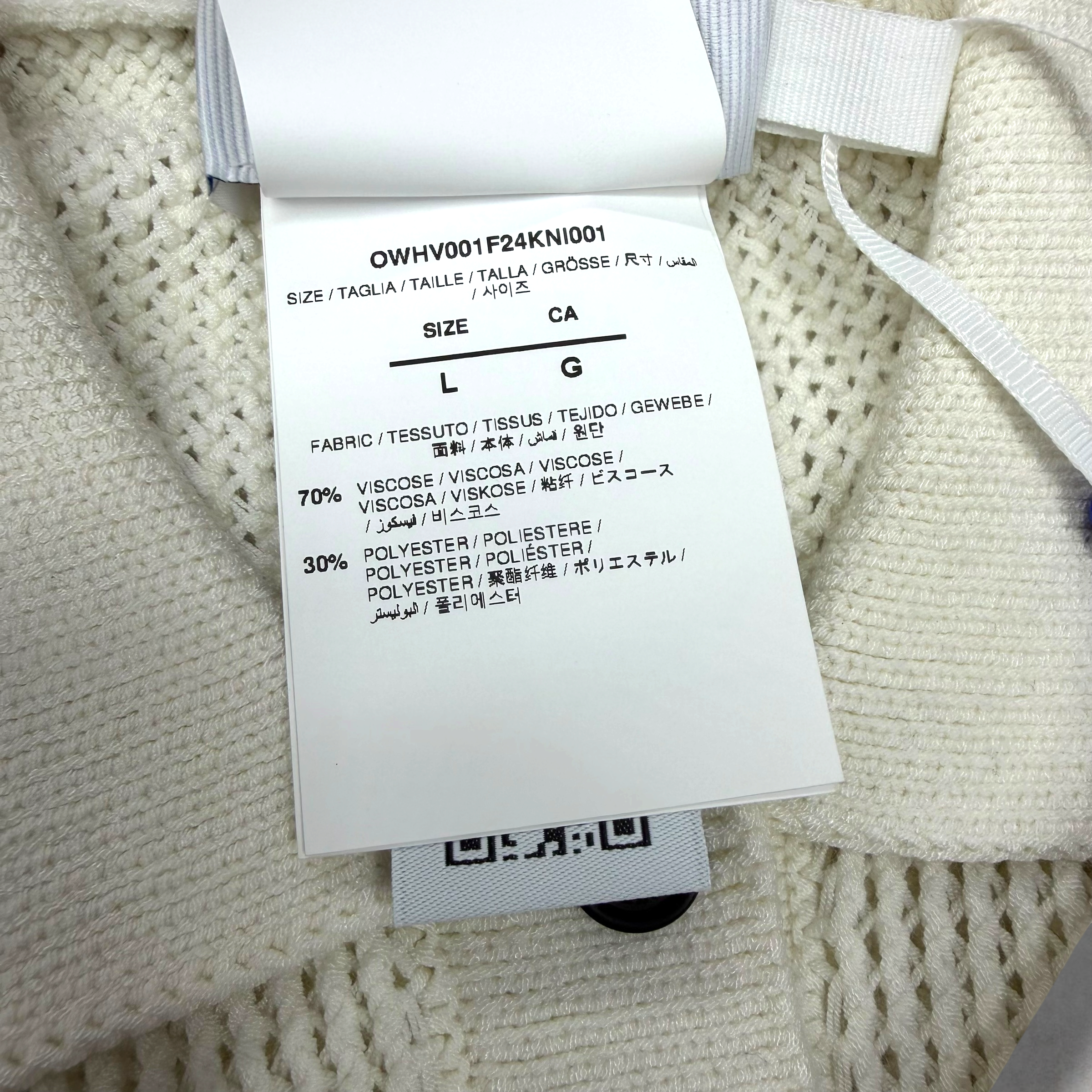 Off-White Off Net Short Sleeve Polo L