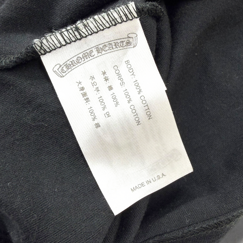 Chrome Hearts White Neck Logo Black Tee XXL