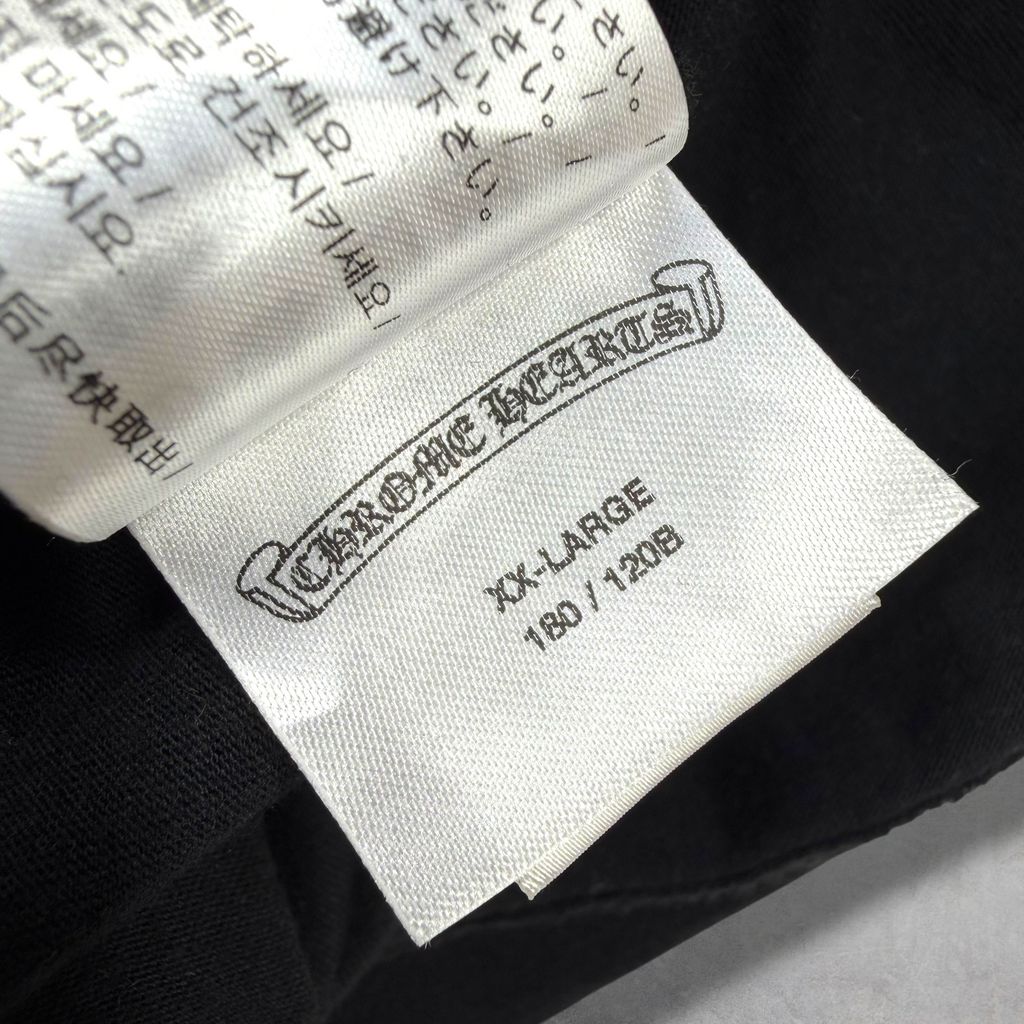 Chrome Hearts White Neck Logo Black Tee XXL