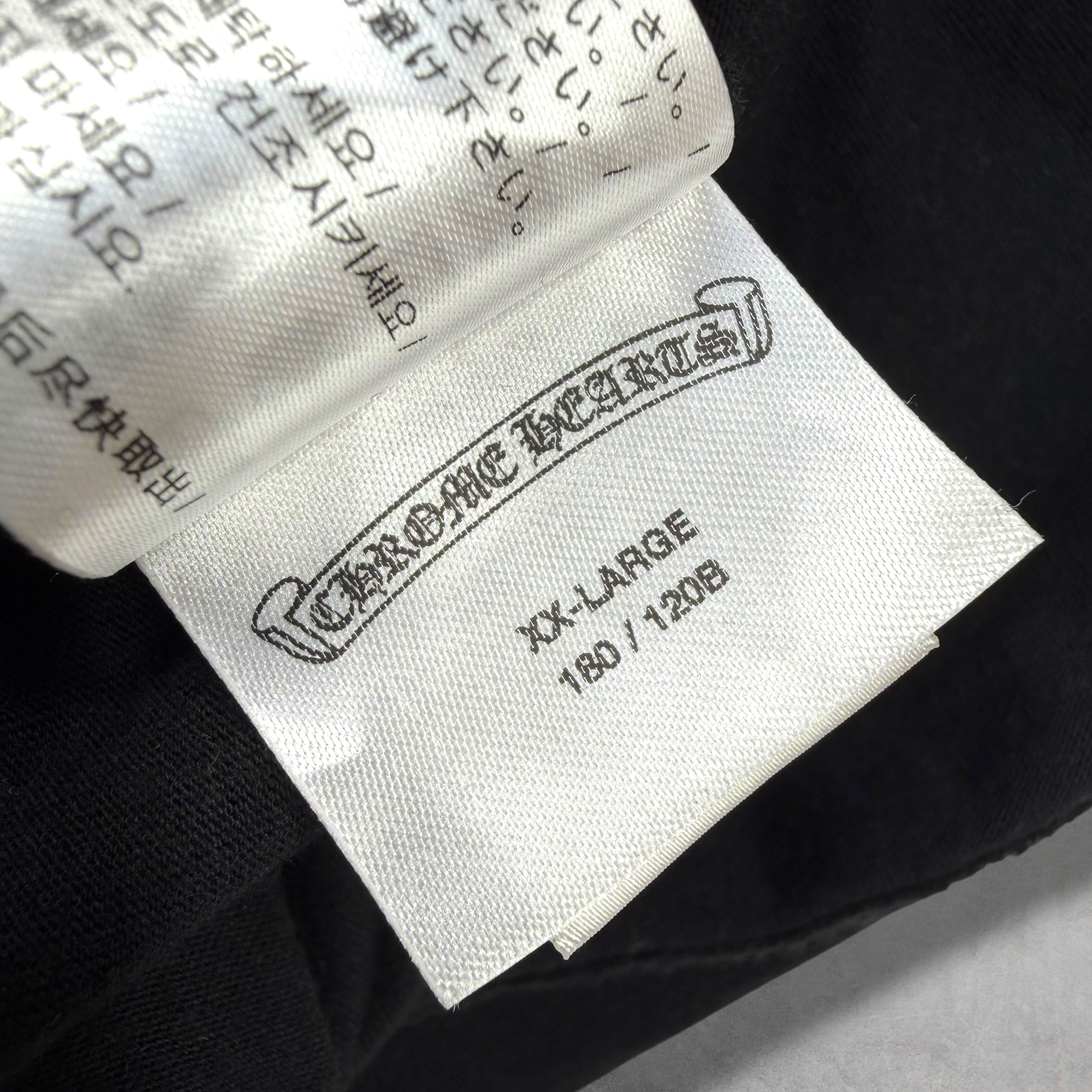 Chrome Hearts White Neck Logo Black Tee XXL