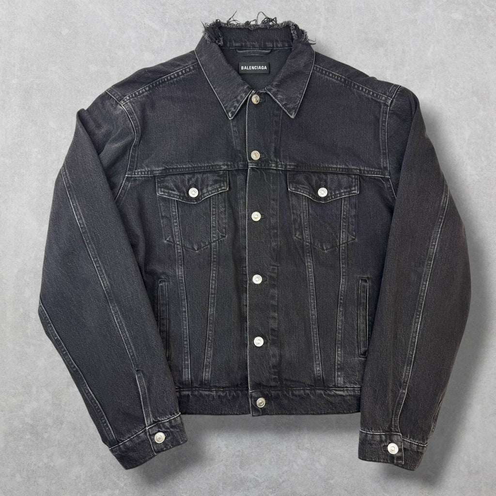 Balenciaga Embroidered Political Logo Denim Jacket 54 (L)