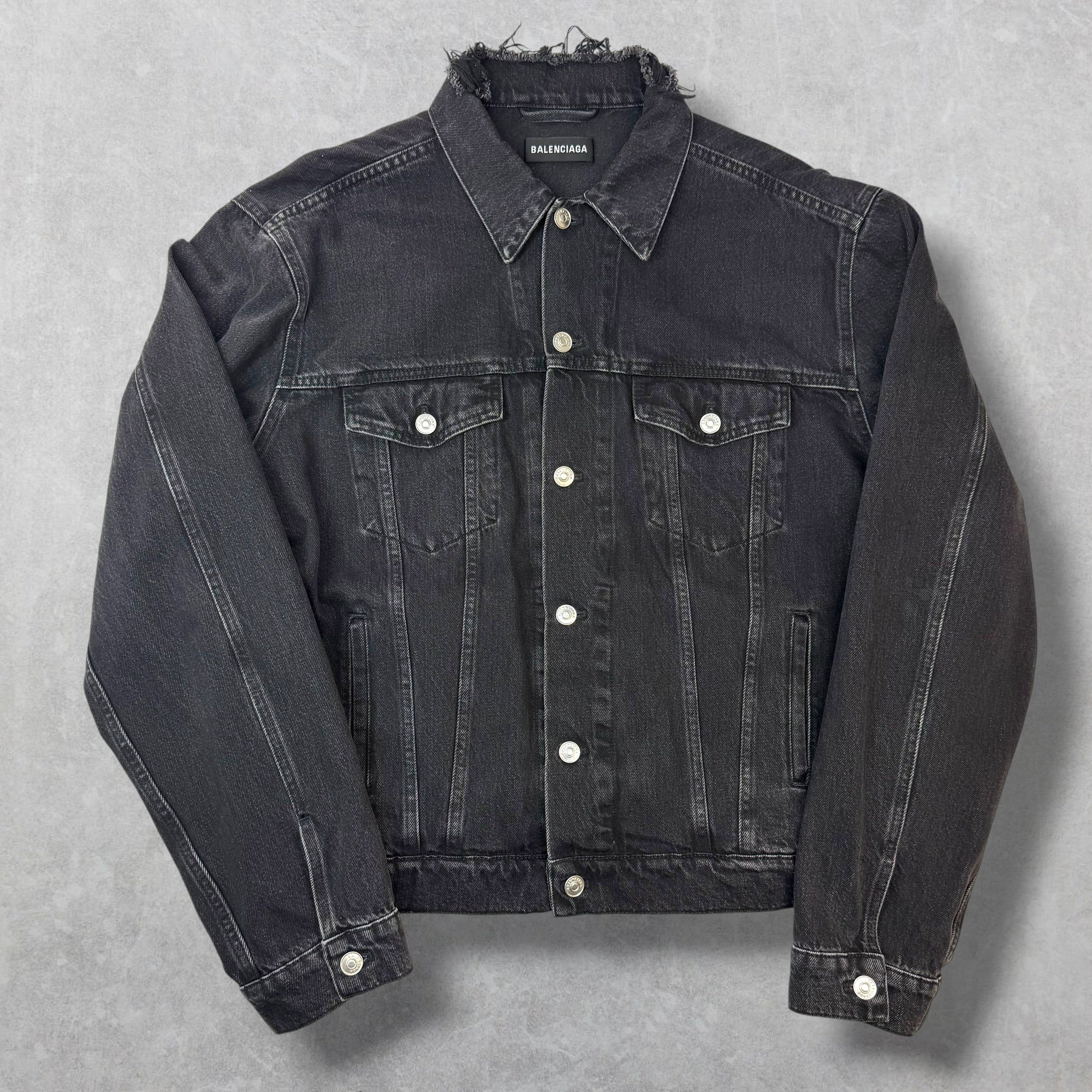 Balenciaga Embroidered Political Logo Denim Jacket 54 (L)