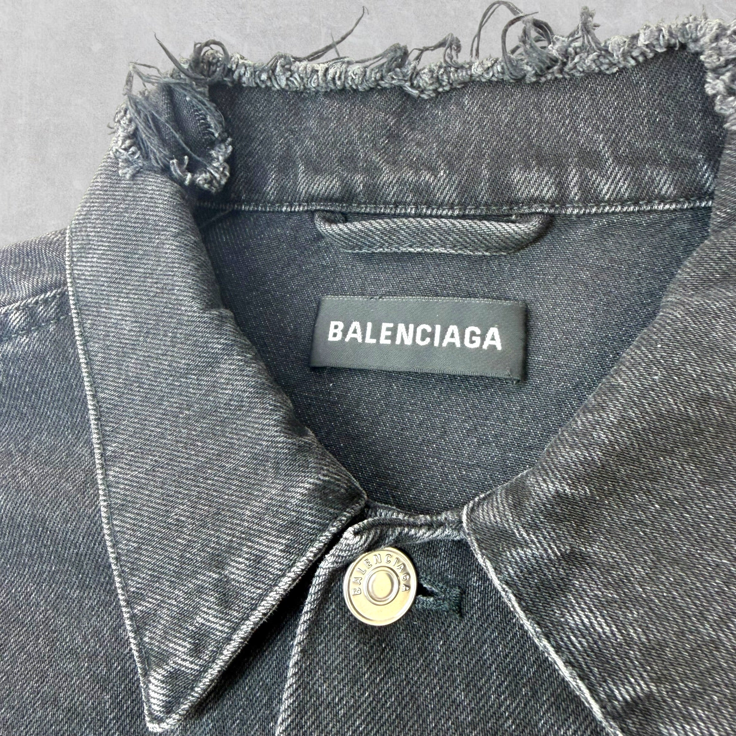 Balenciaga Embroidered Political Logo Denim Jacket 54 (L)