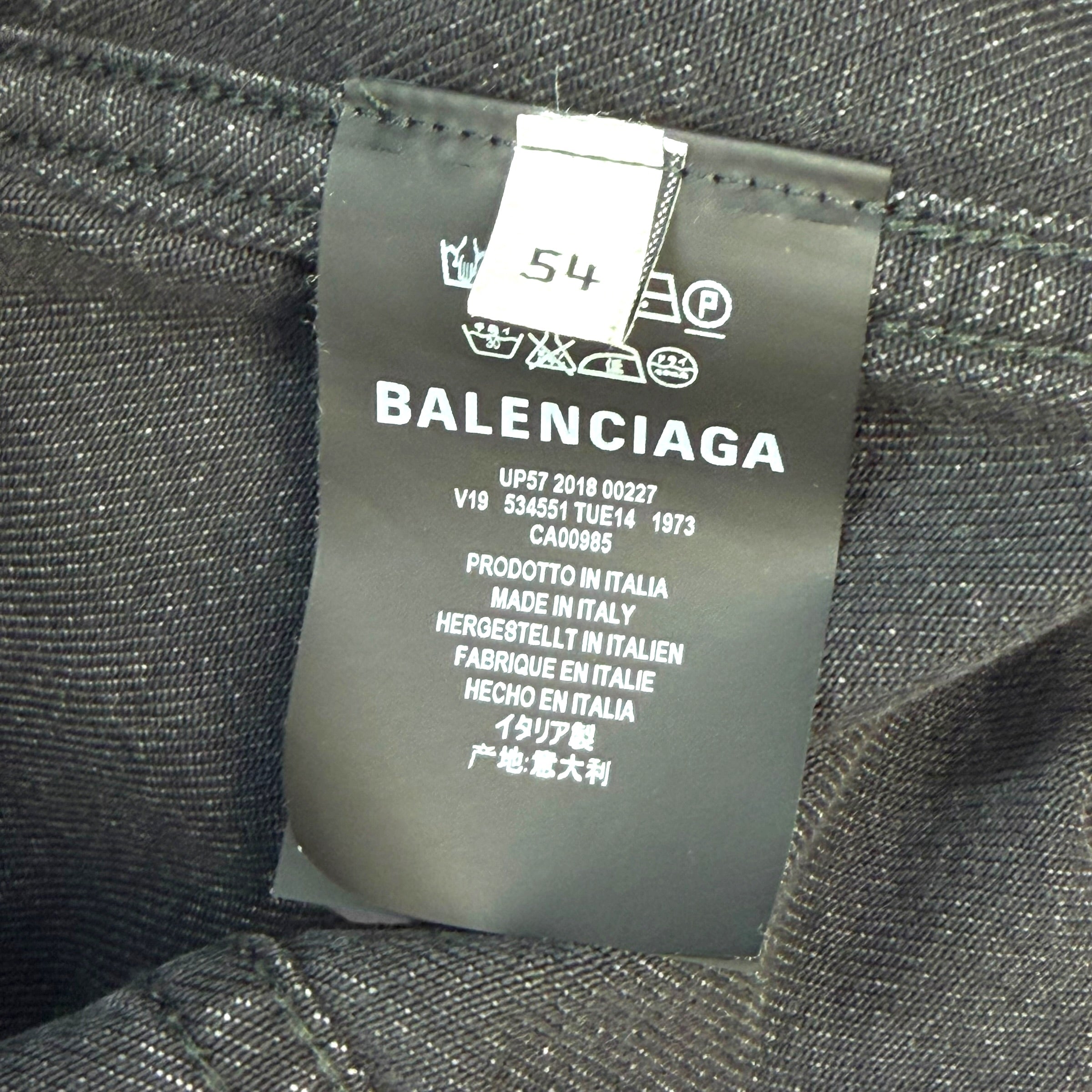 Balenciaga Embroidered Political Logo Denim Jacket 54 (L)