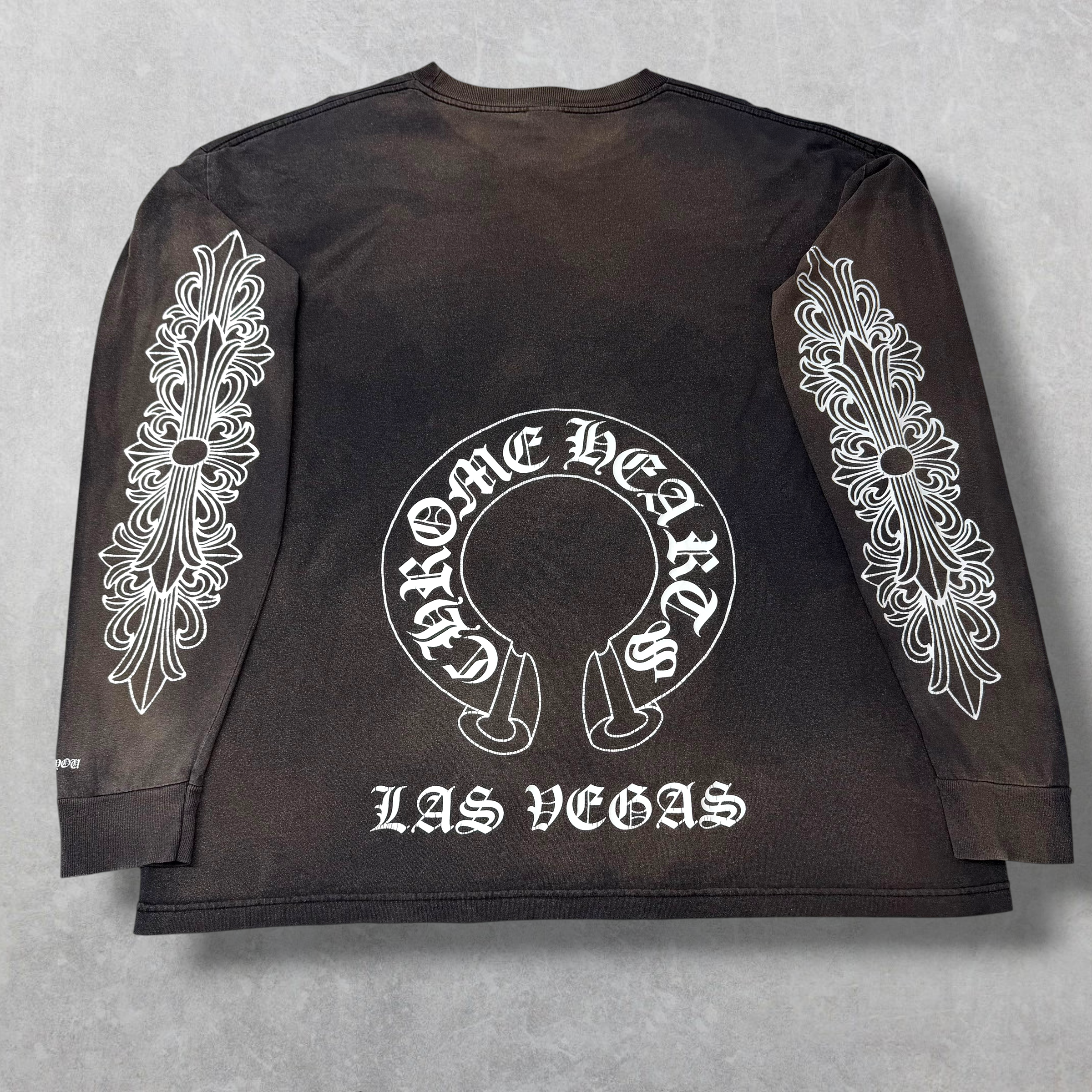 Vintage Chrome Hearts Las Vegas Horseshoe Floral L/S XXL