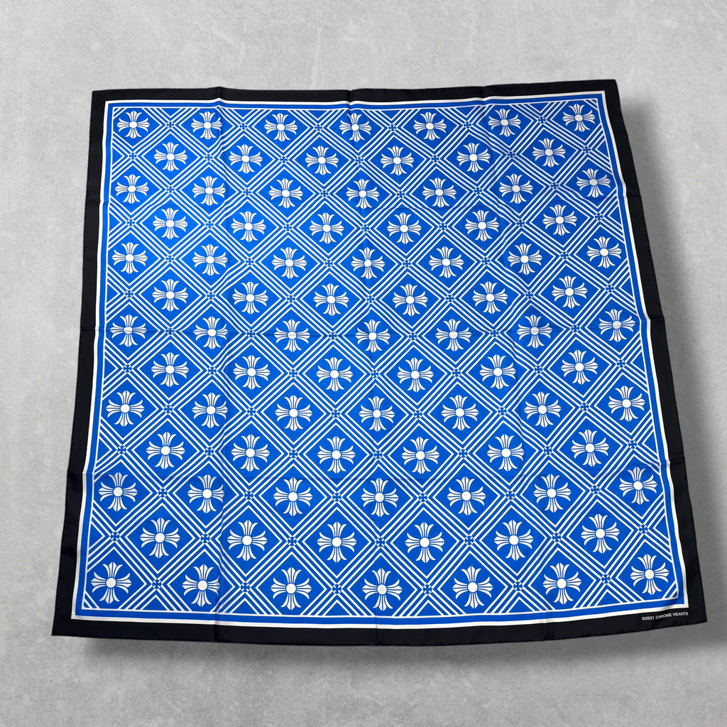 Chrome Hearts Silk Scarf Math Plus Blue