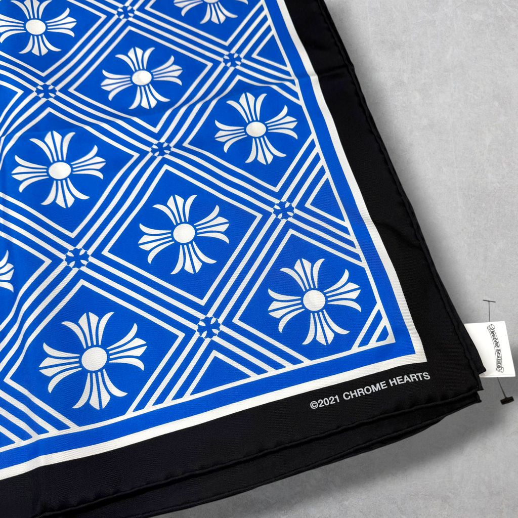 Chrome Hearts Silk Scarf Math Plus Blue
