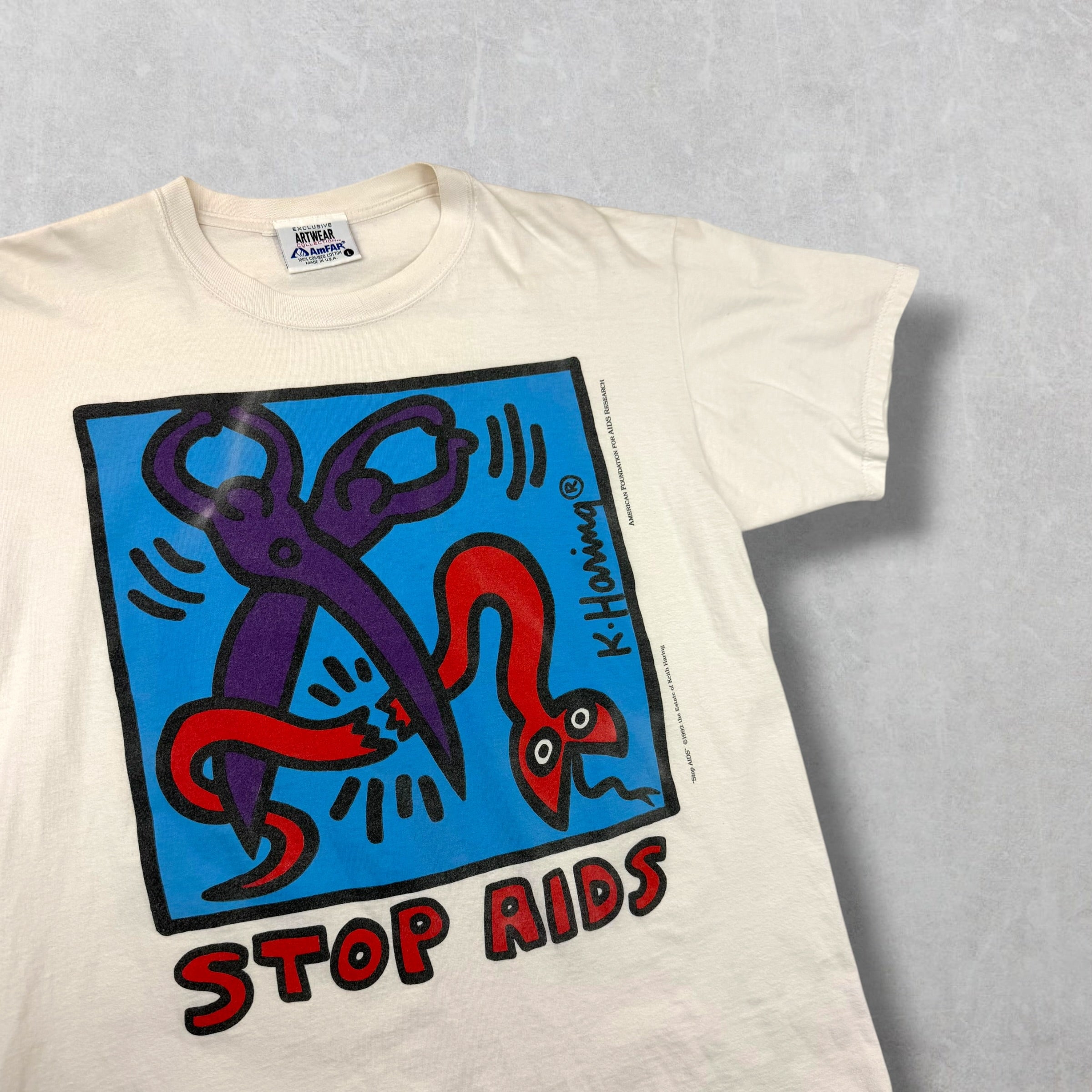 Vintage '92 Keith Haring 'STOP AIDS' Tee L