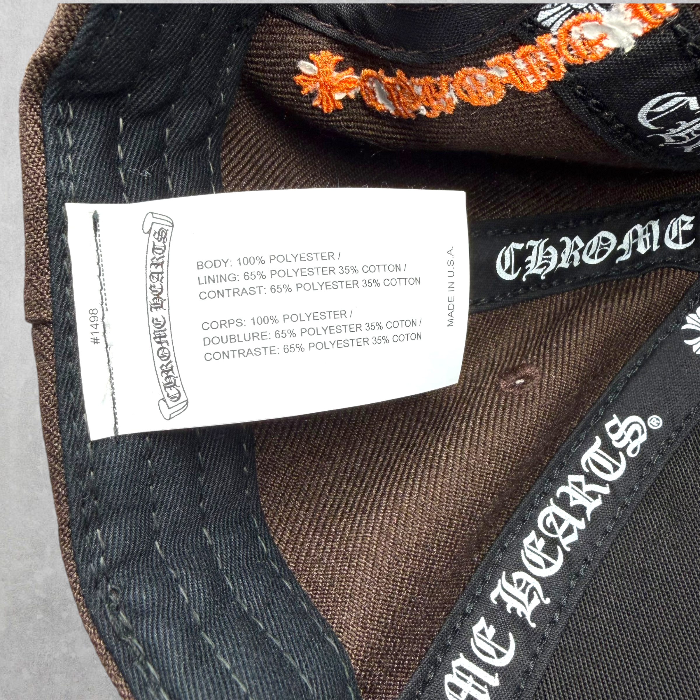 Chrome Hearts Brown/Orange CH Baseball Hat